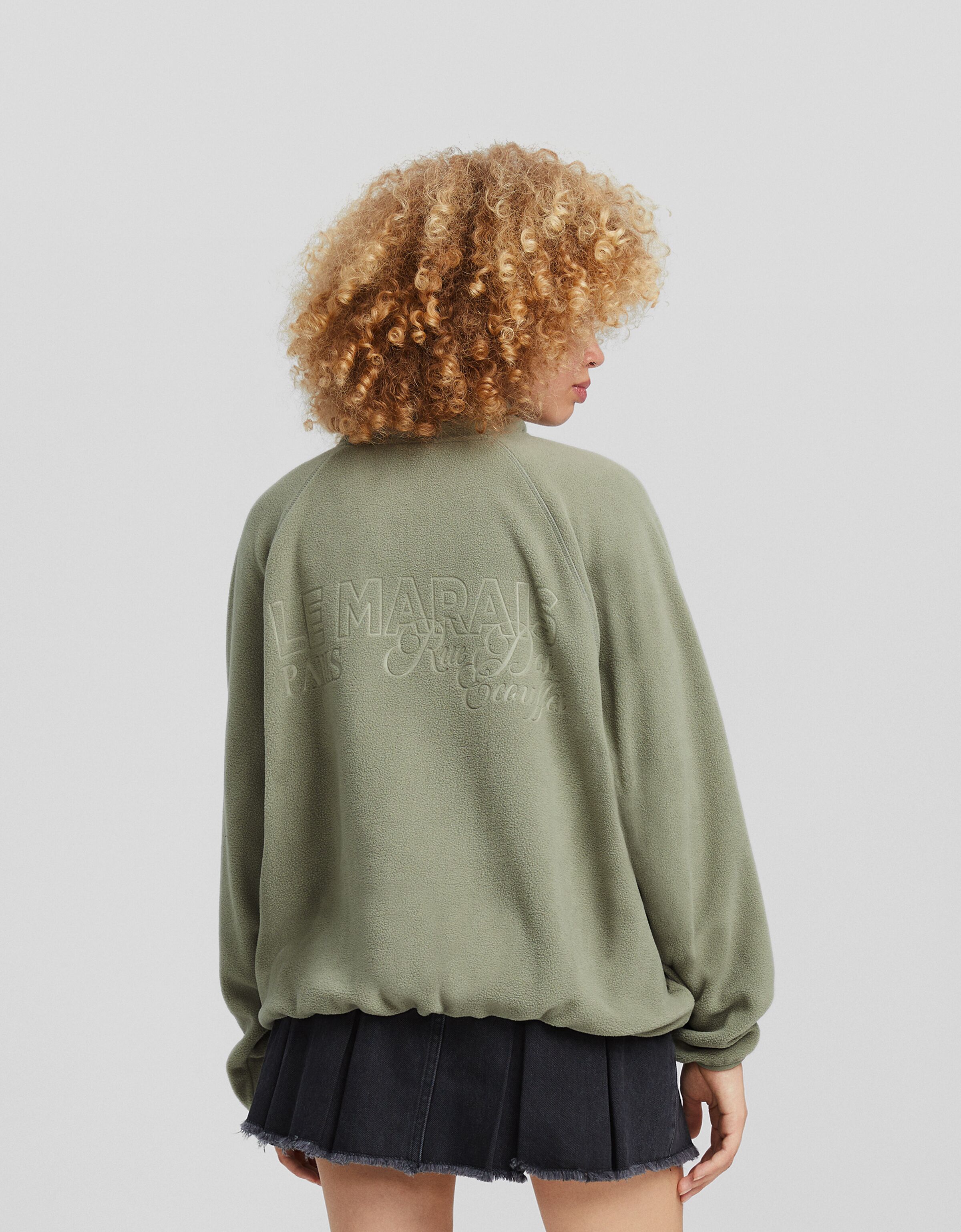 Sudadera cremallera polar bordado