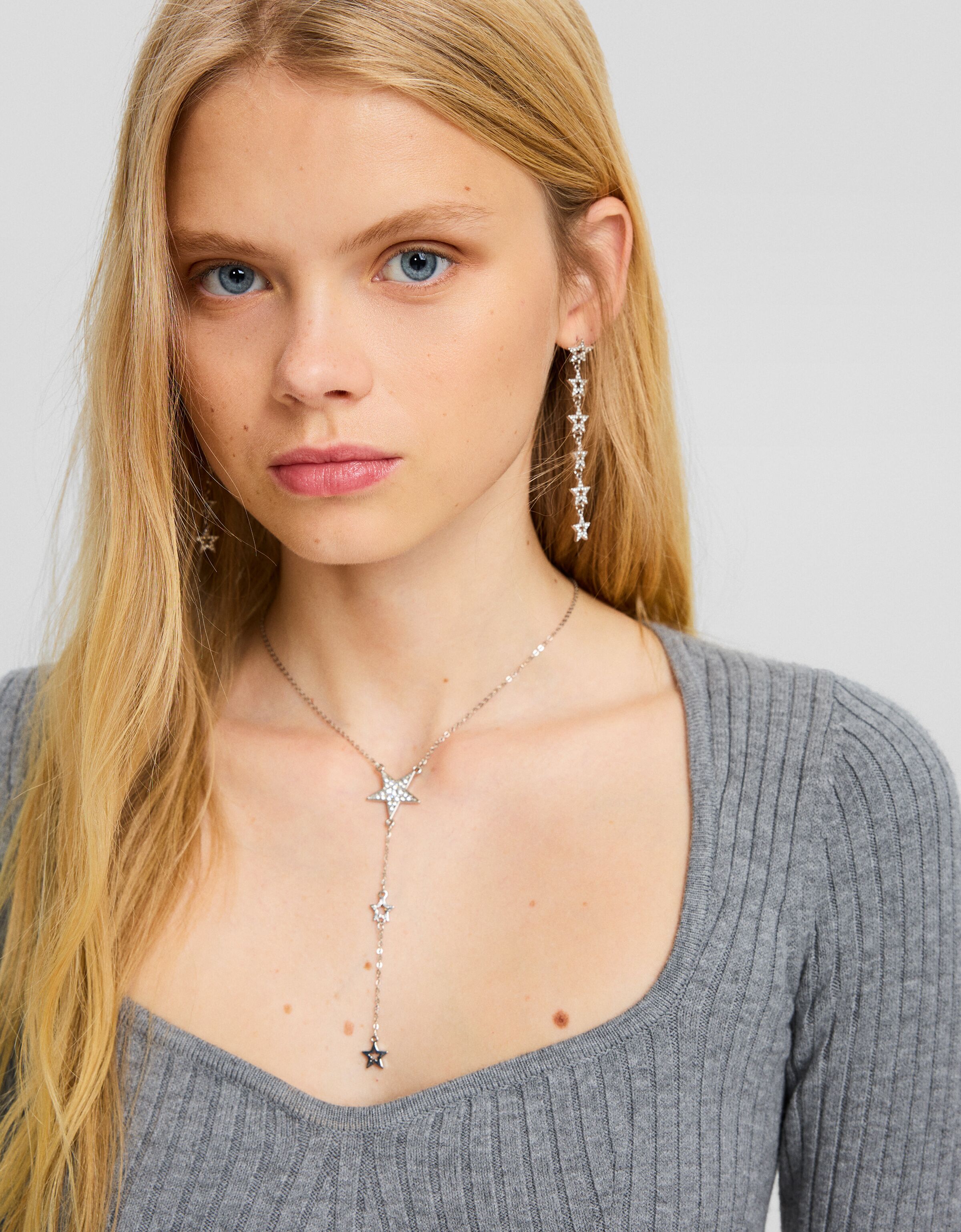 Collar y pendientes cascada estrellas