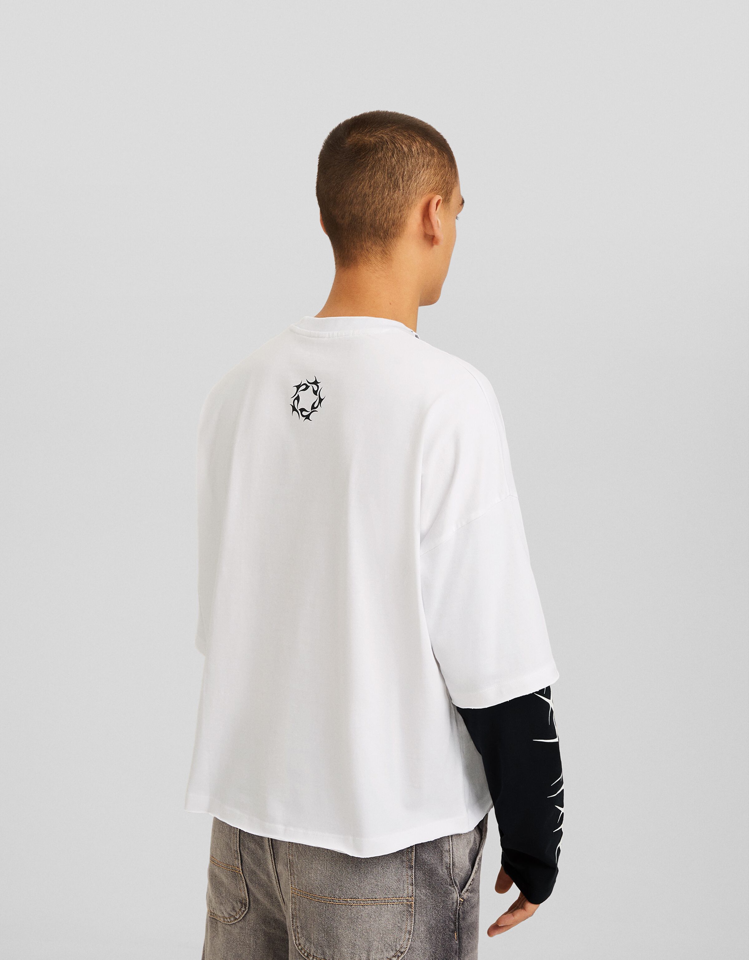 Camiseta manga larga oversize print