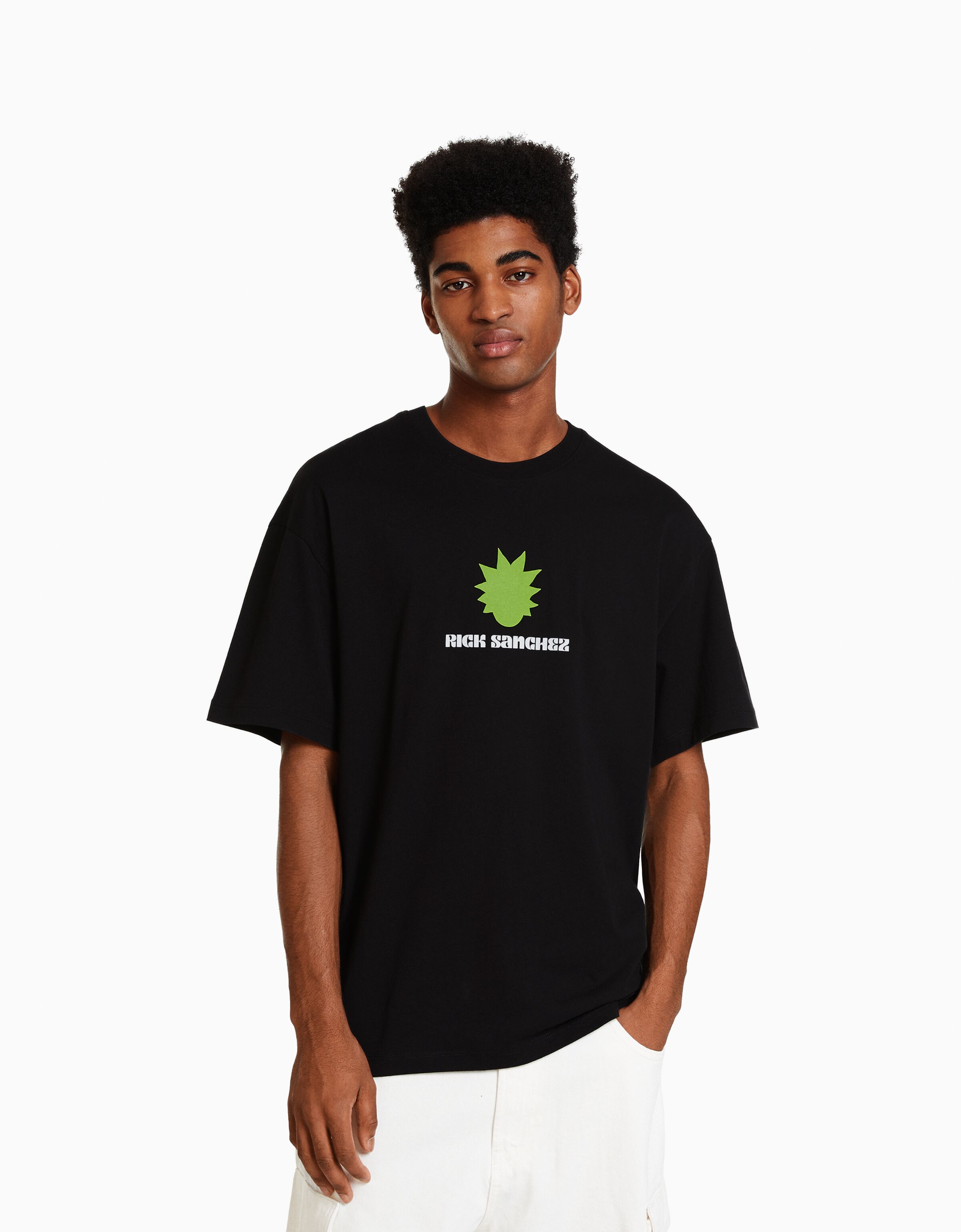 Camiseta Rick & Morty manga corta boxy fit print