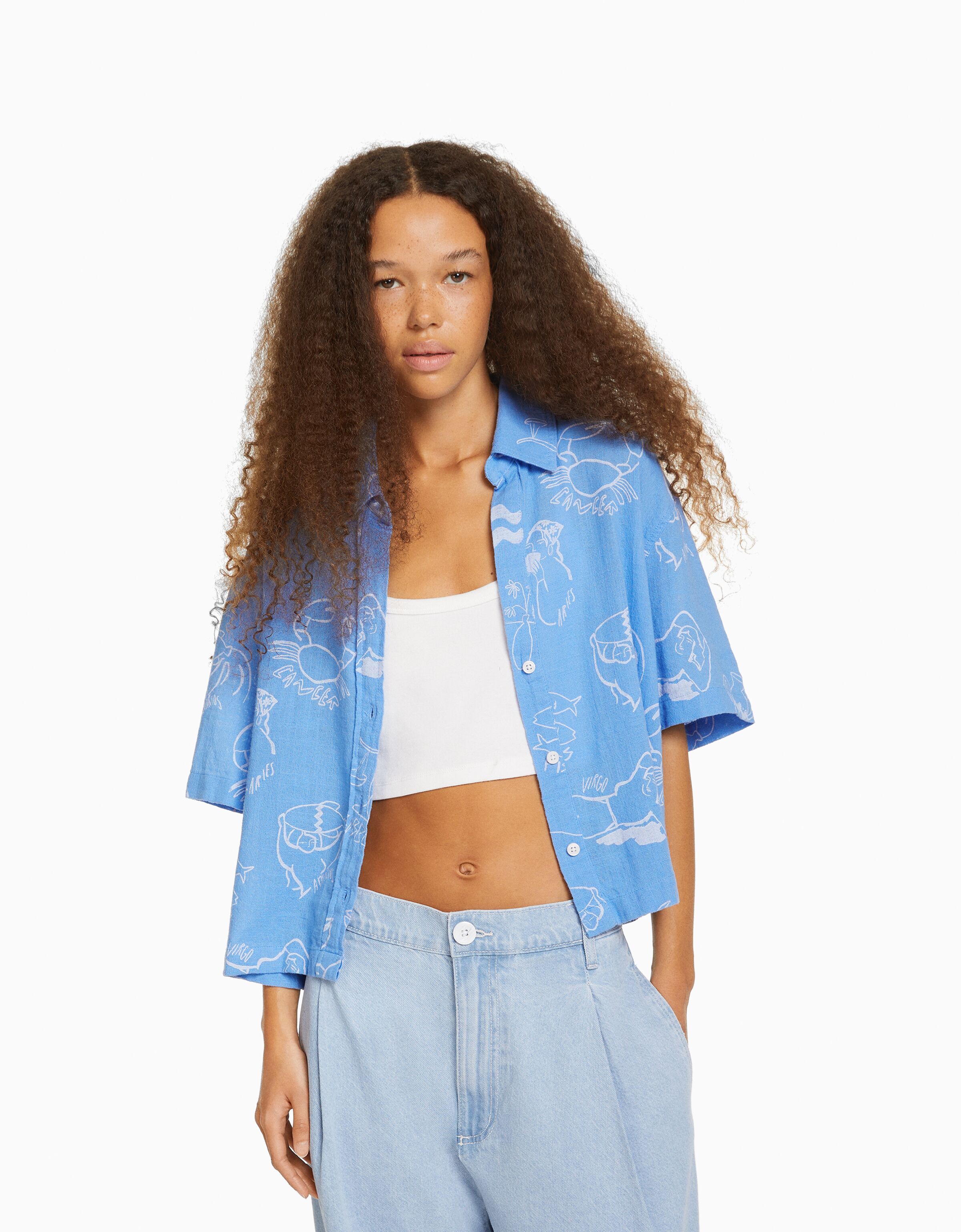 Camisa manga corta estructura rústica