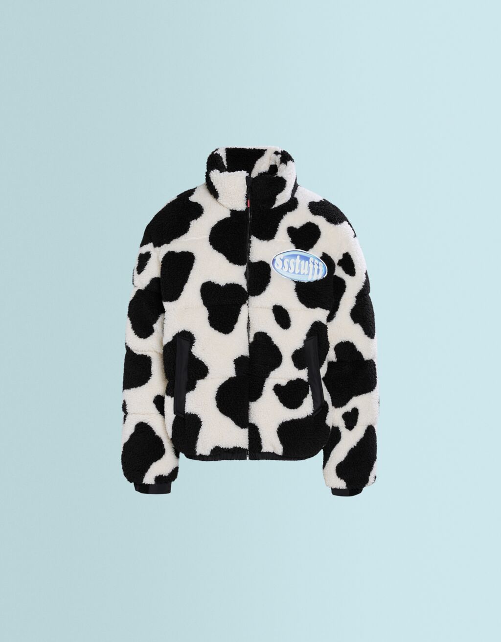 Cazadora SSSTUFFF X BERSHKA acolchada borreguillo animal print parche