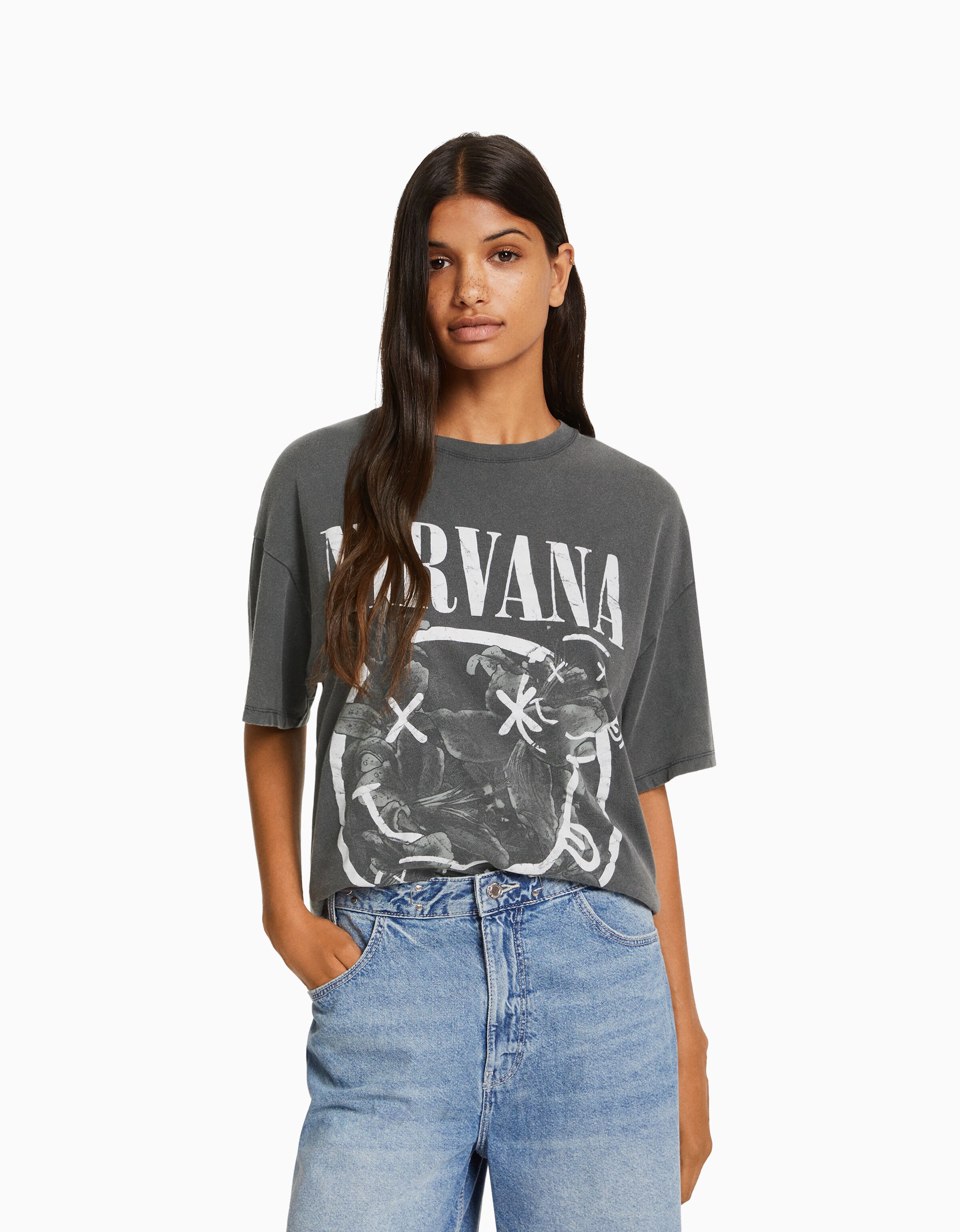 Camiseta Nirvana manga corta oversize print
