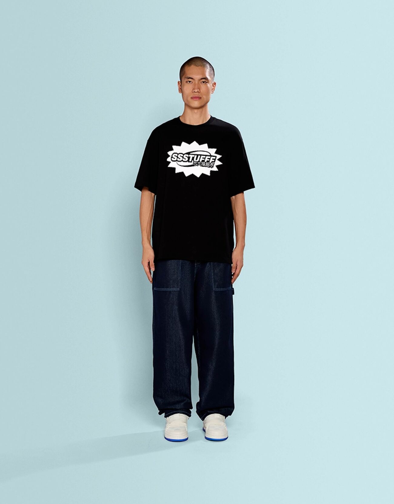 Camiseta SSSTUFFF X BERSHKA manga corta print engomado