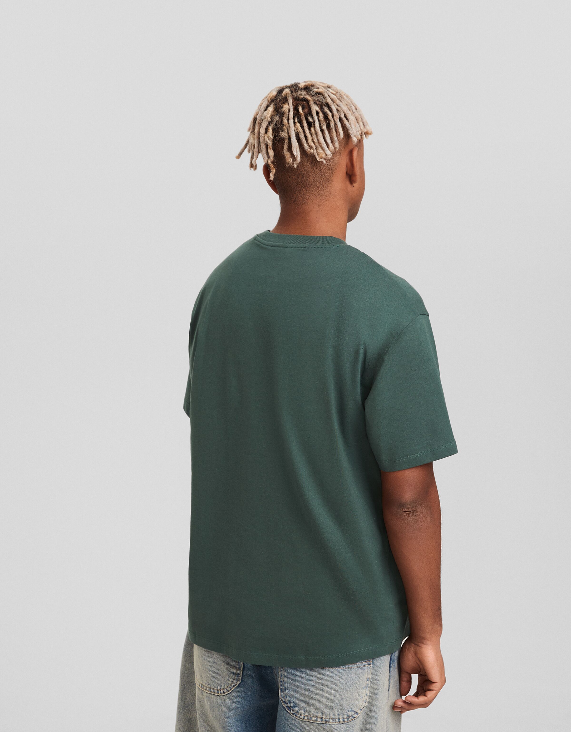 Camiseta manga corta boxy fit print varsity