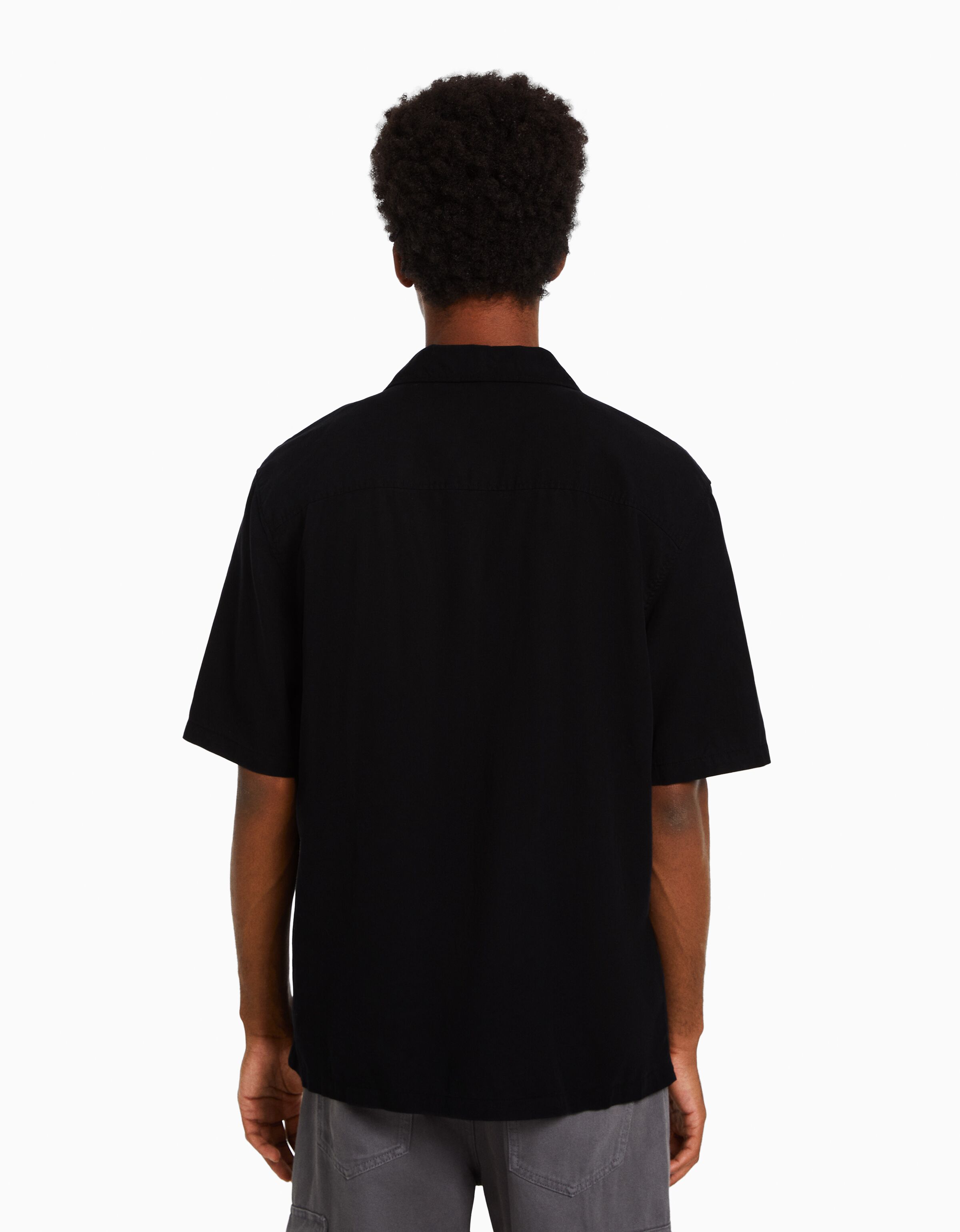 Camisa manga corta relaxed fit rústica