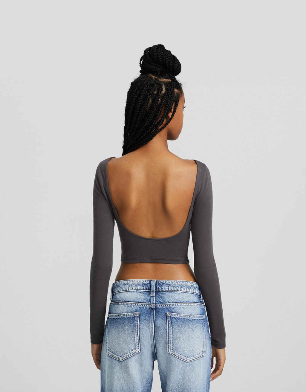 Camiseta Nirvana manga larga espalda descubierta print