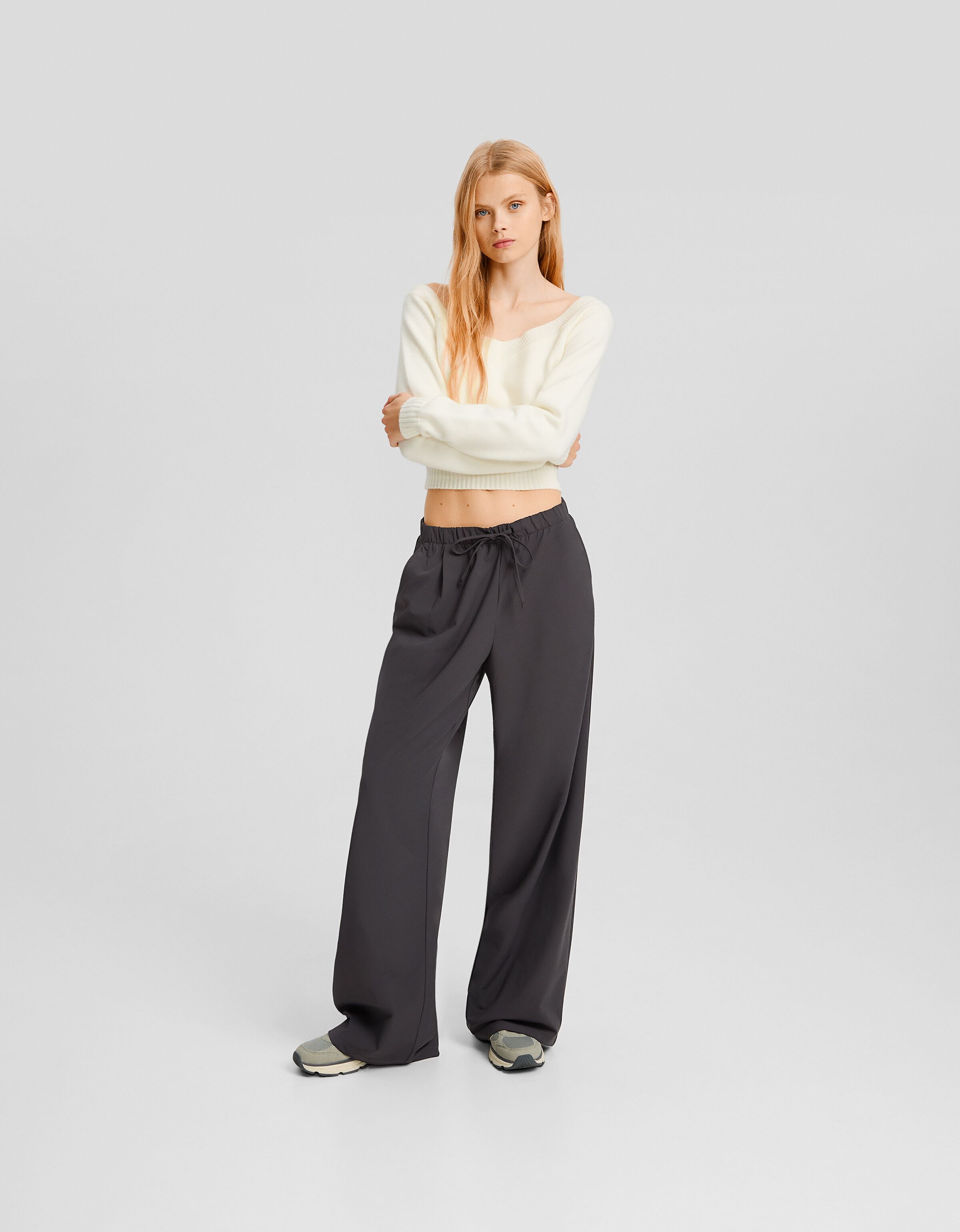 Pantalón wide leg tailoring cordón