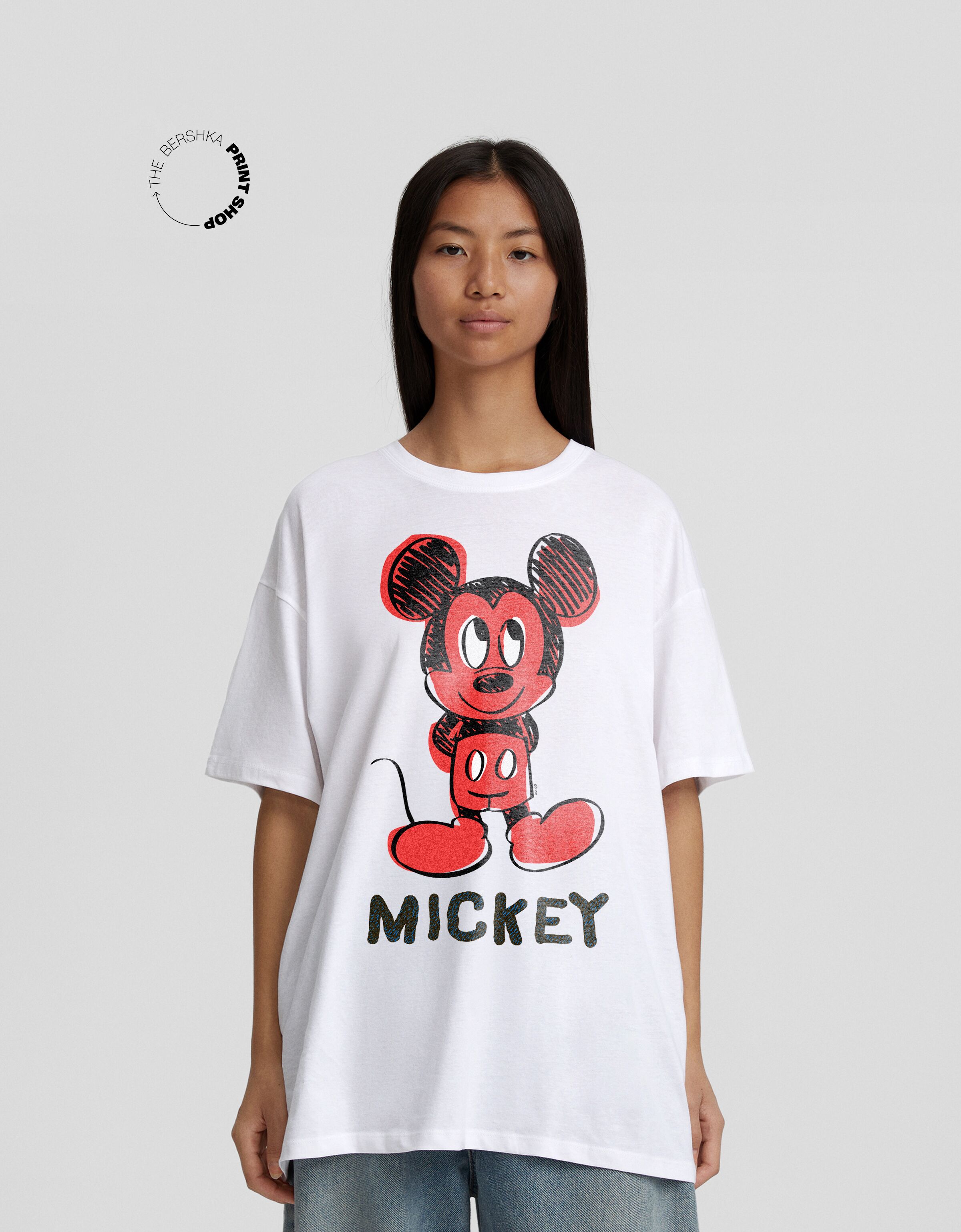 Camiseta Mickey manga corta oversize fit print