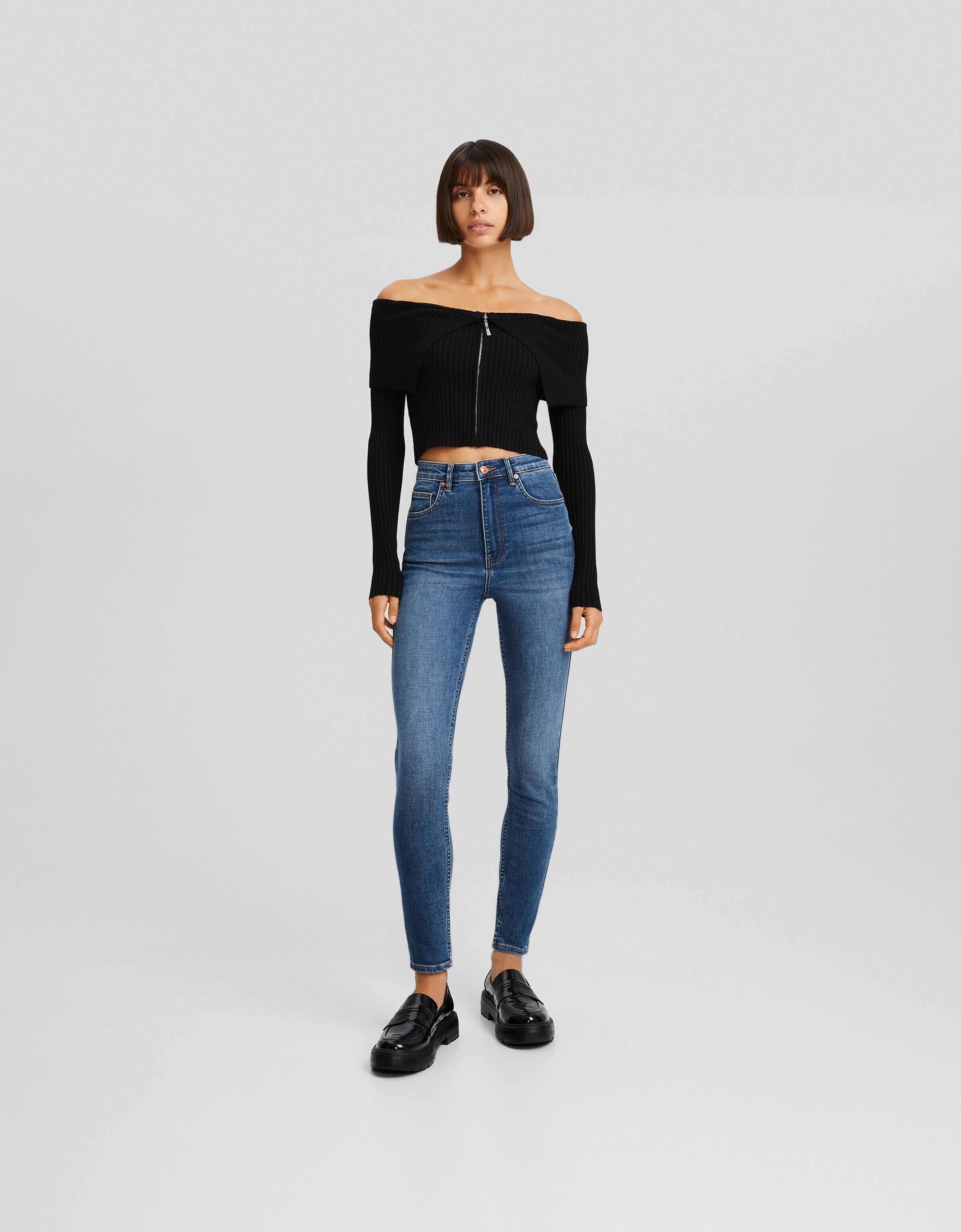 Jeans super high waist skinny