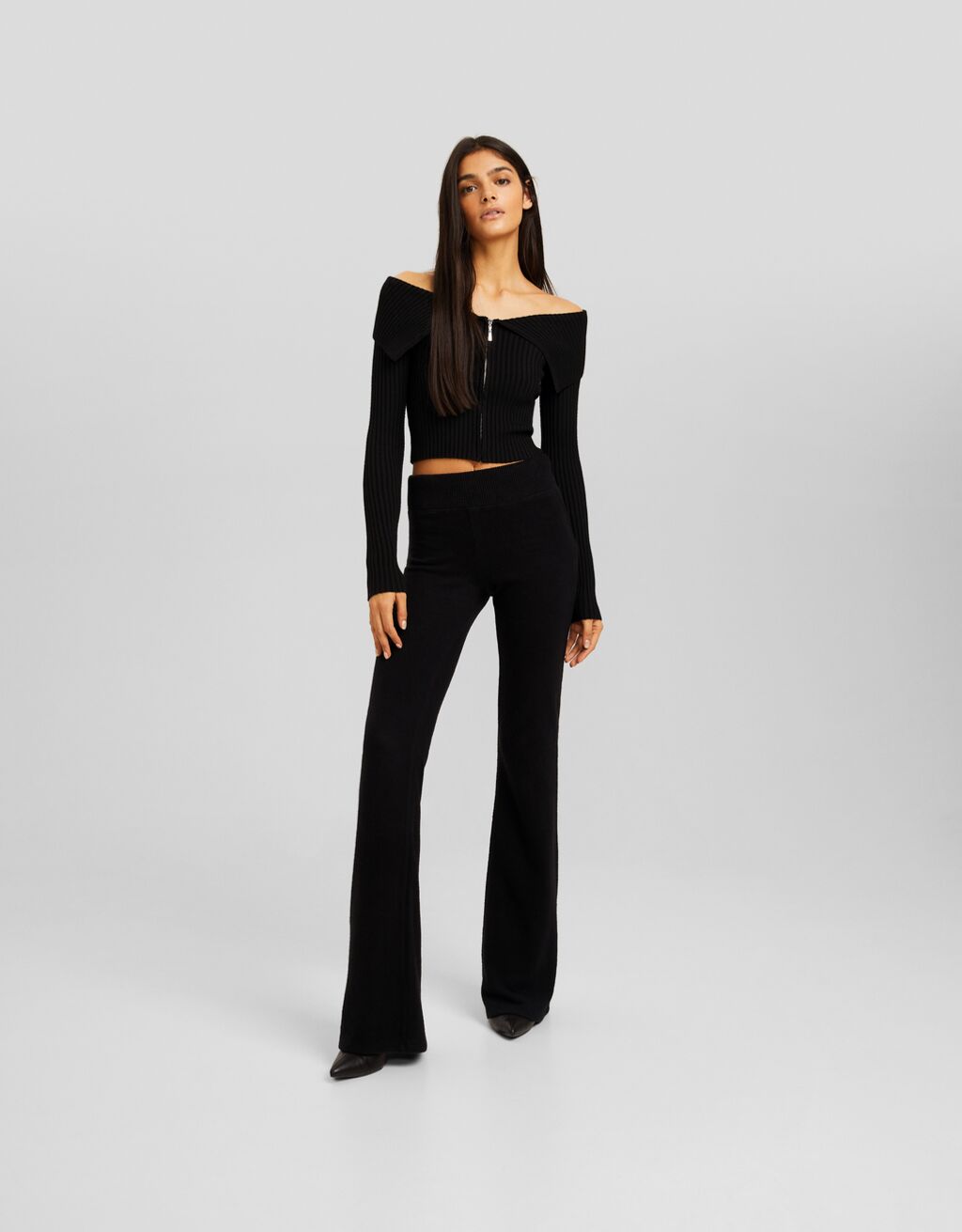 Pantalón flare punto