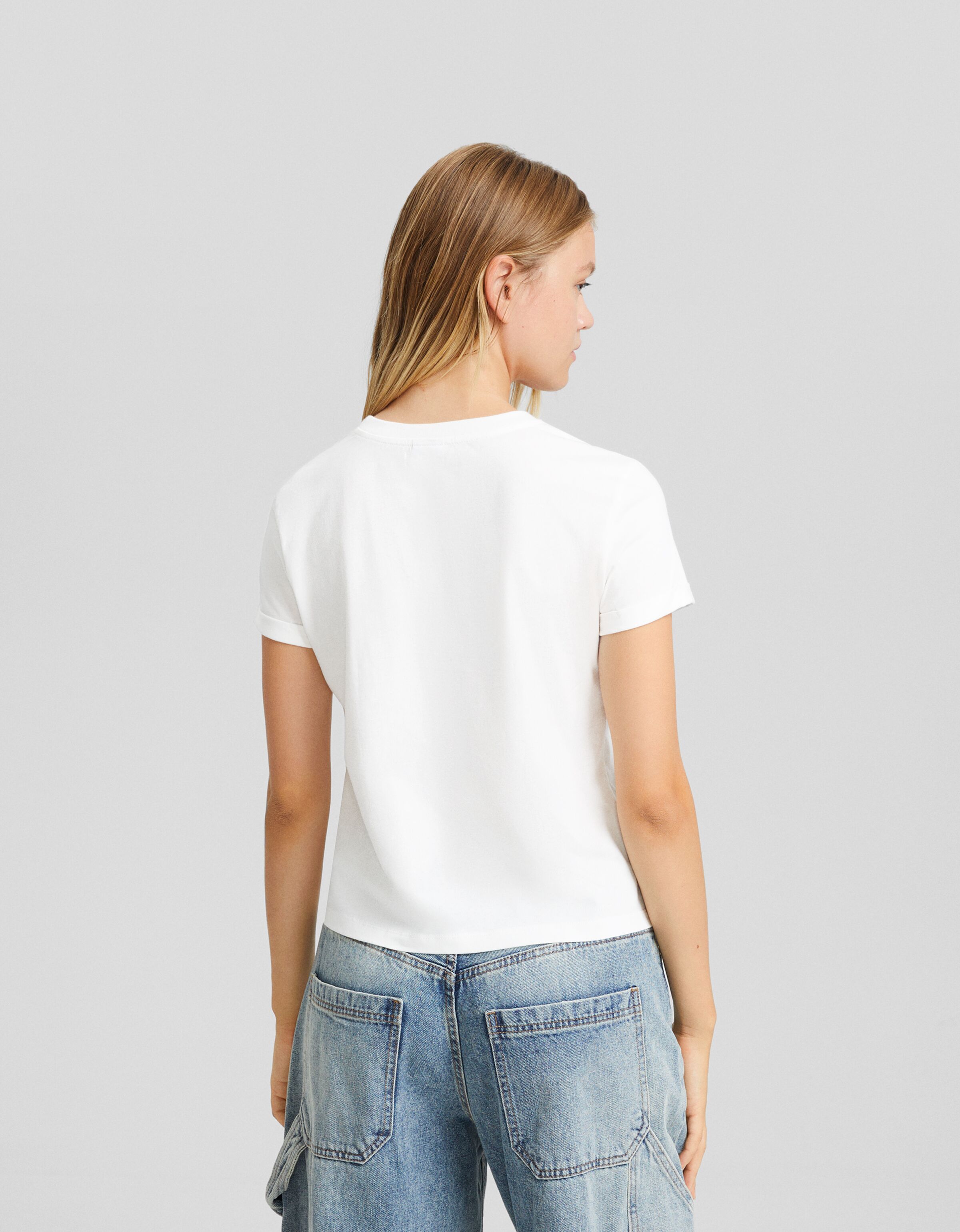 Camiseta manga corta ajustada print