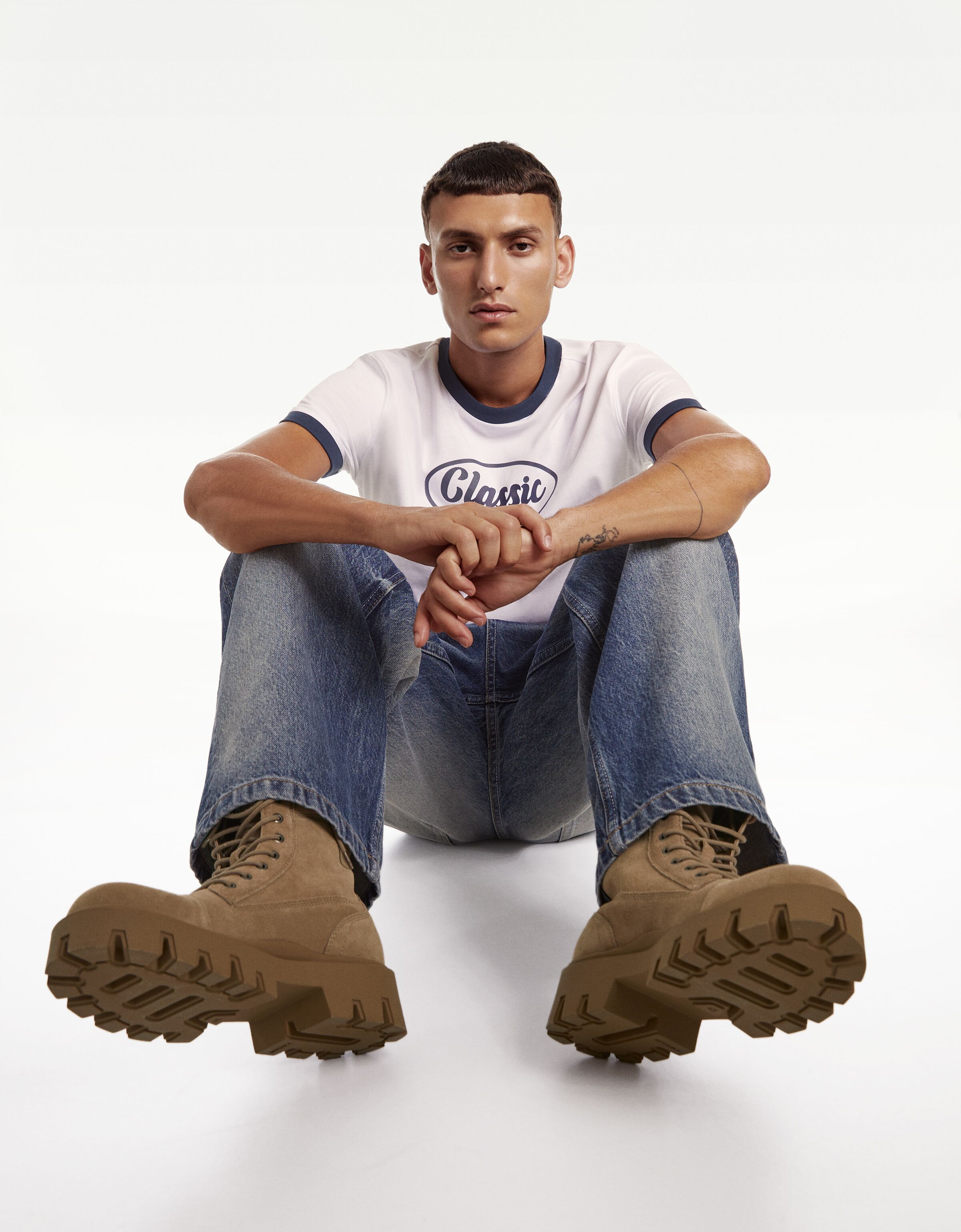 Botines PIEL acordonados suela track hombre