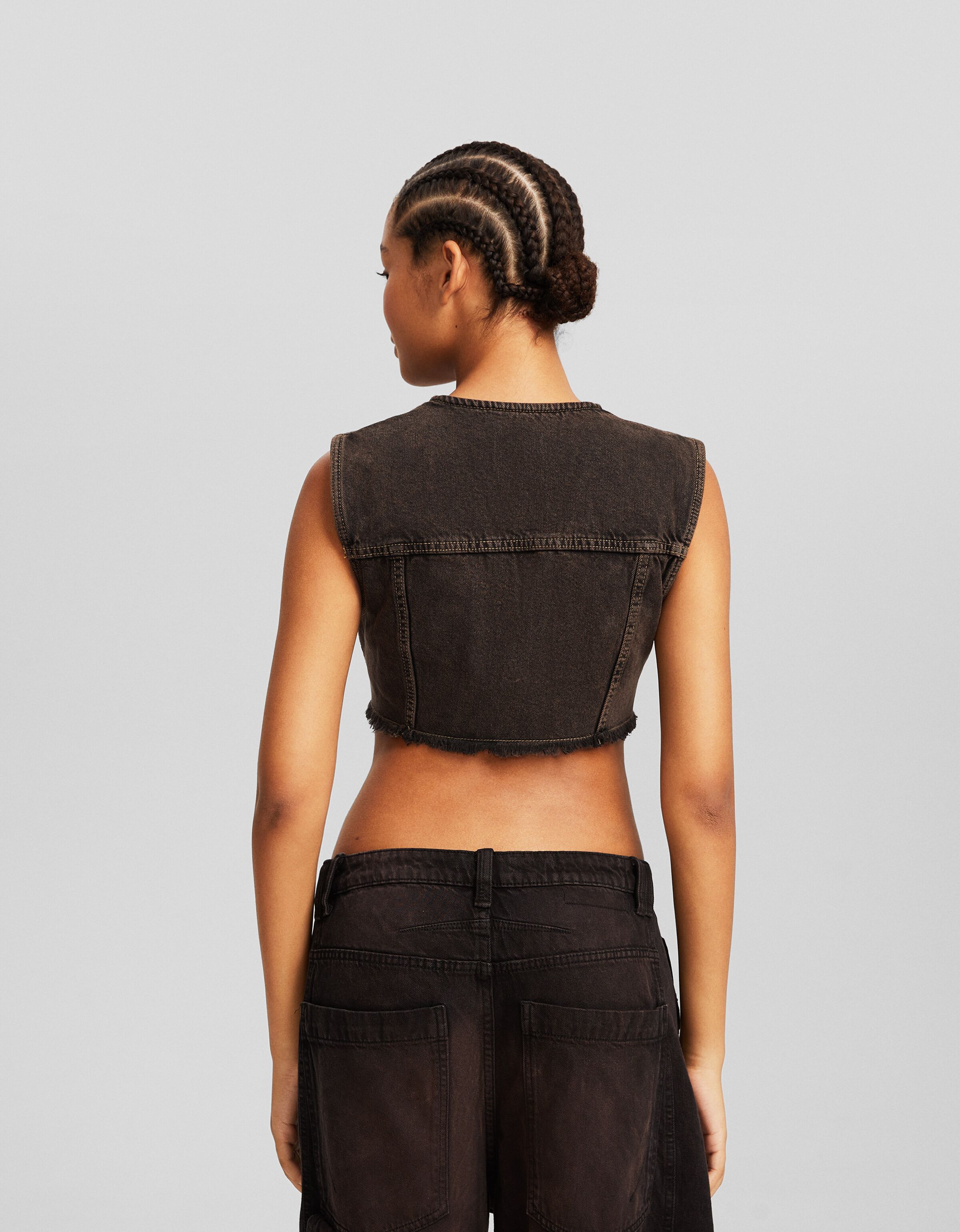 Chaleco cropped algodón