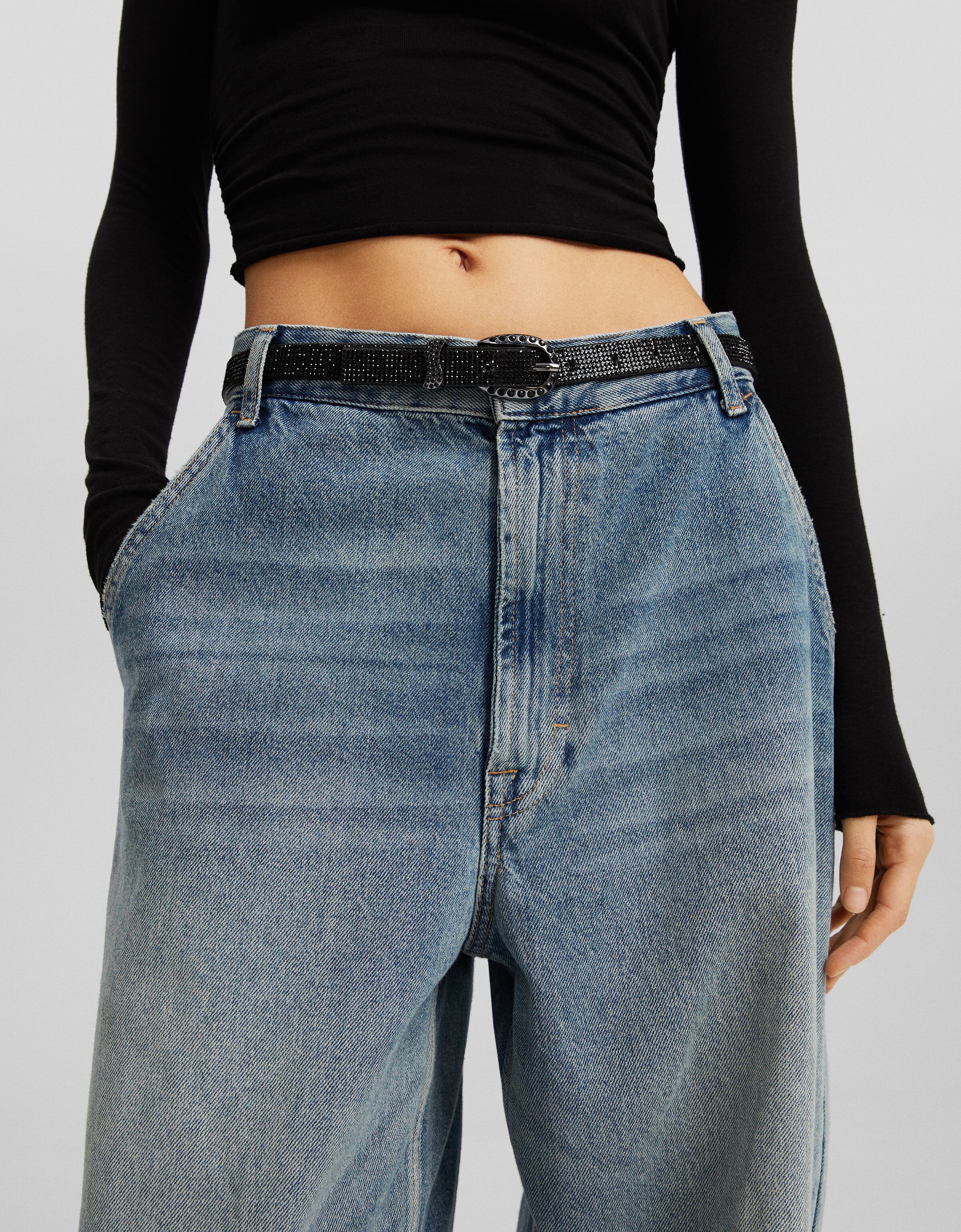 Cinturón fino strass