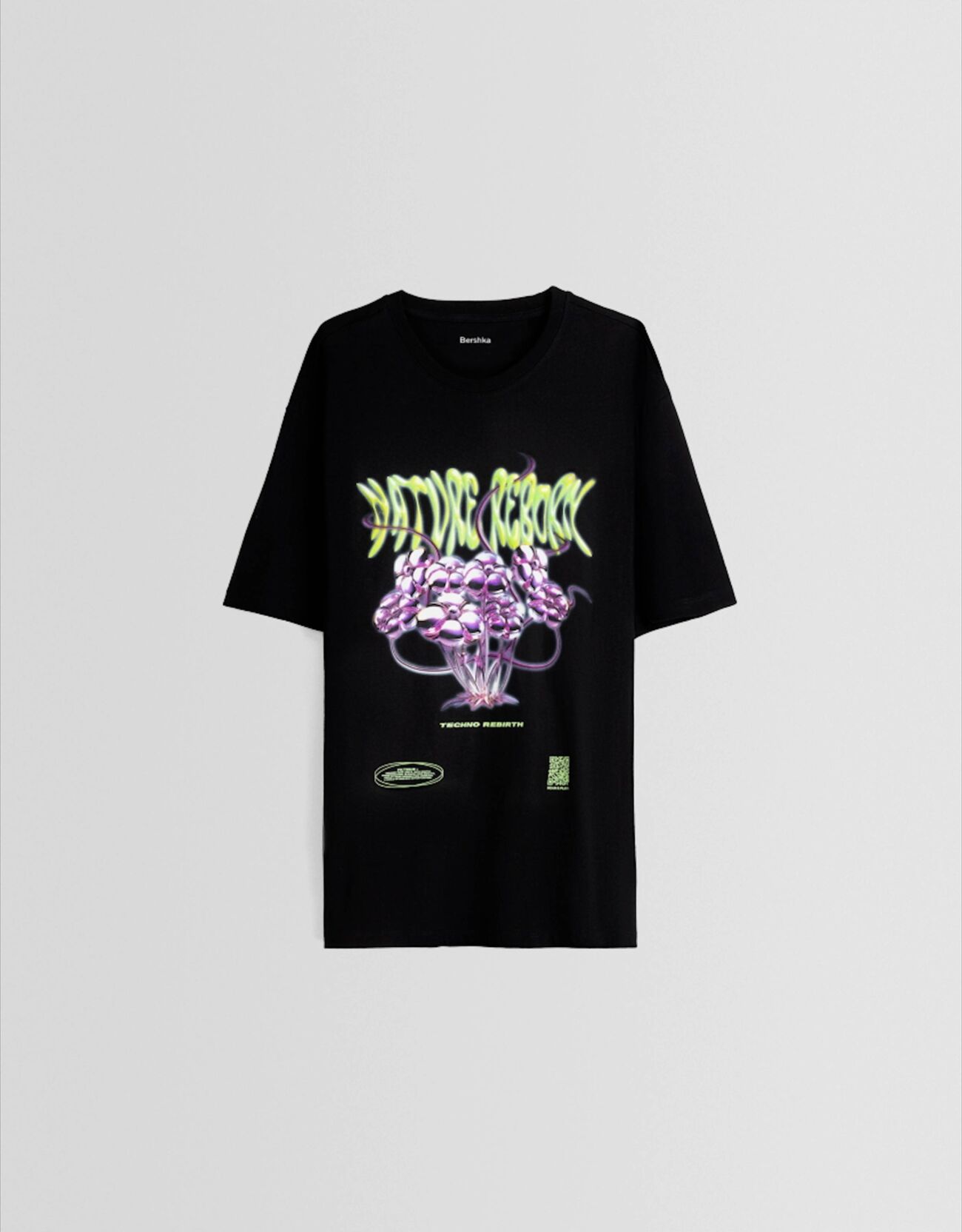 Camiseta Bershka Wearable Art boxy fit print