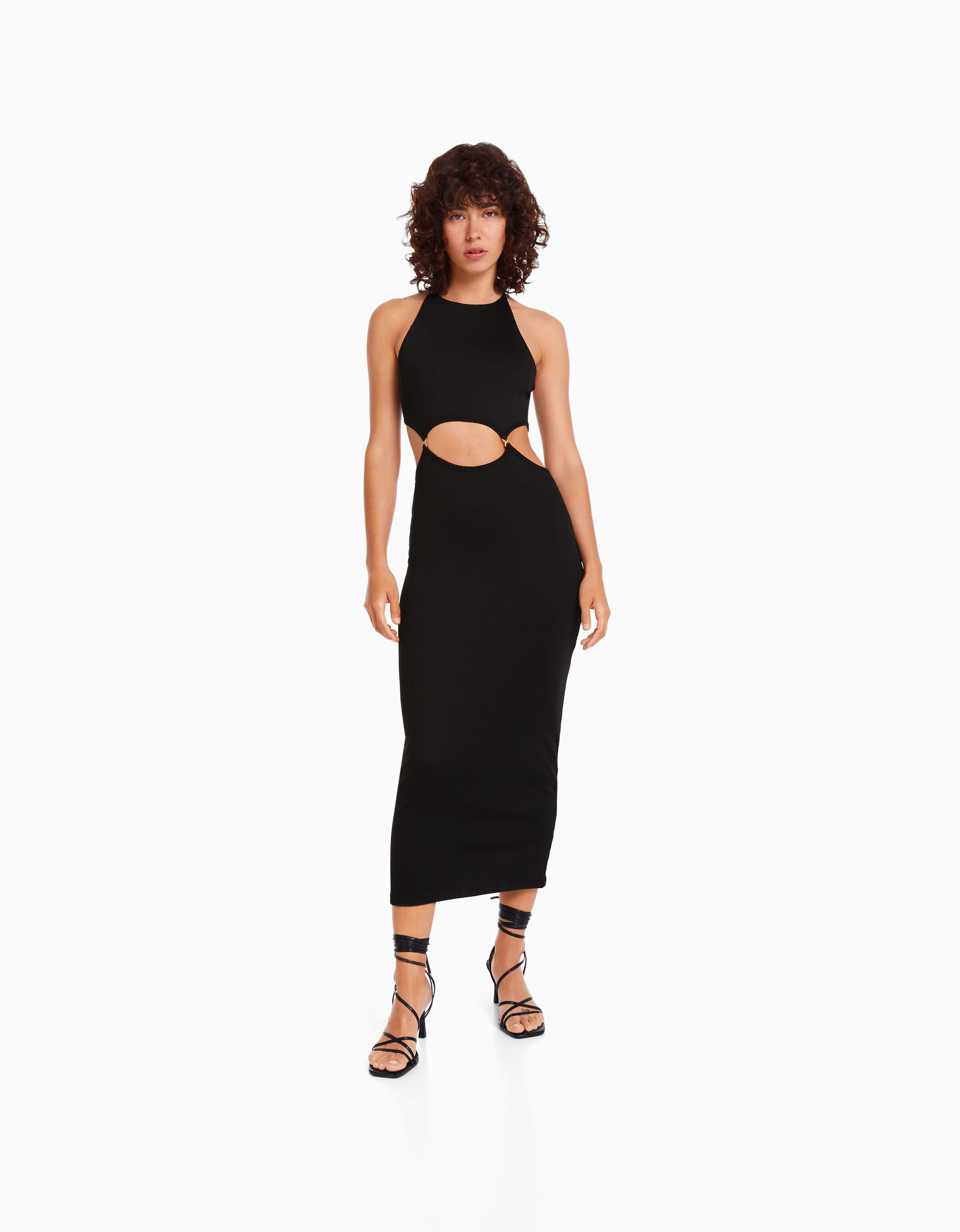 Vestido midi tirantes rib anillas