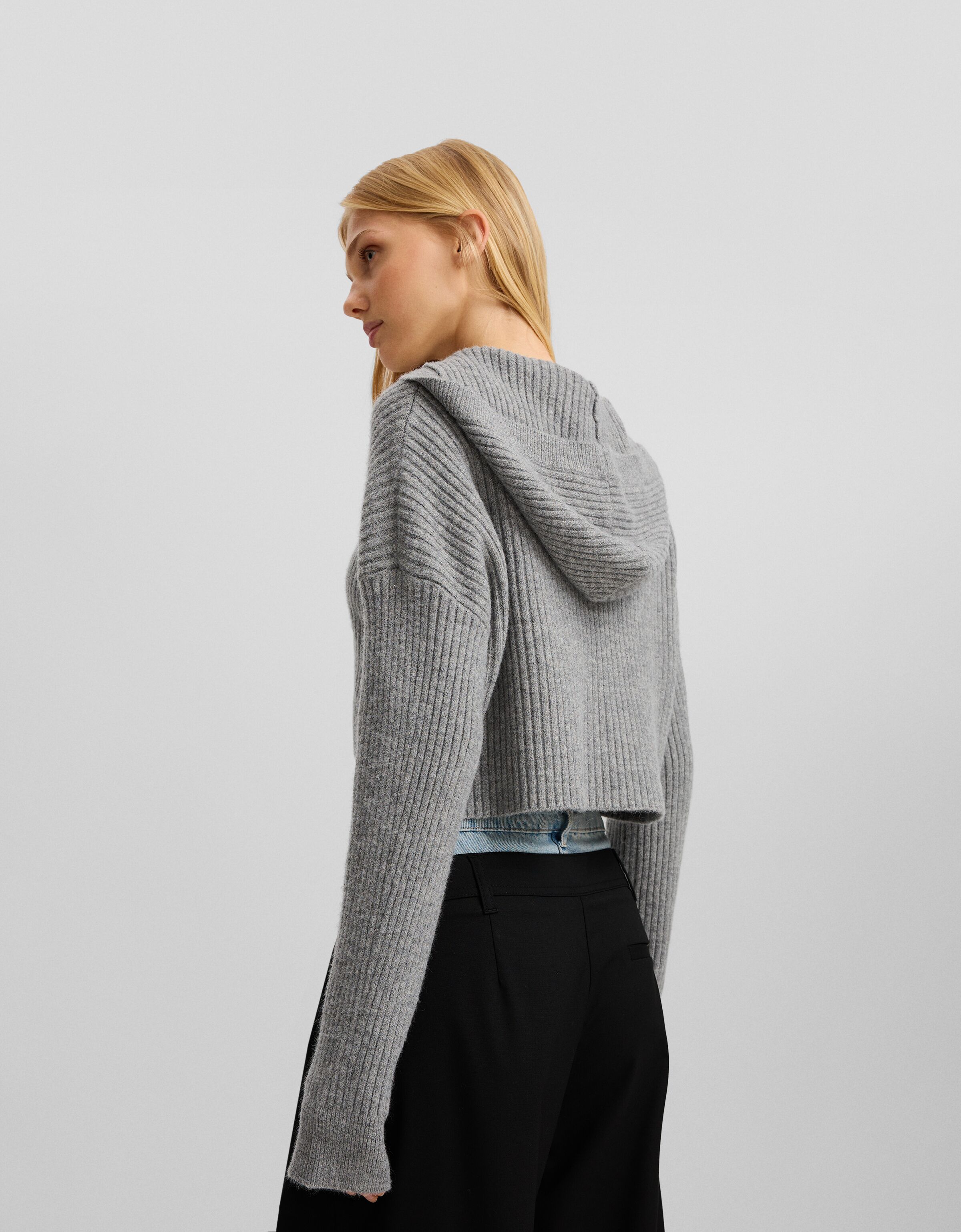 Cárdigan capucha cremallera