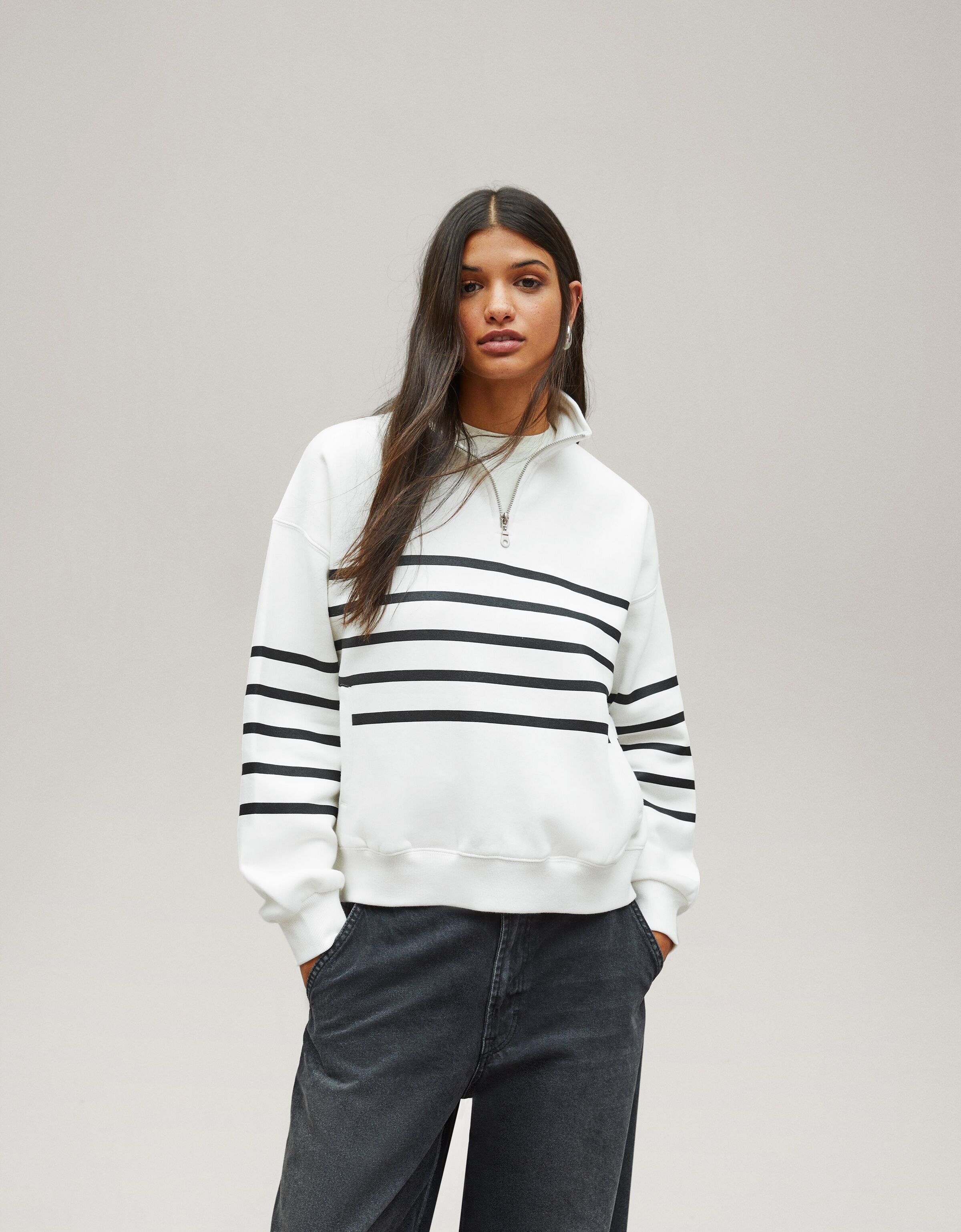 Sudadera cremallera print