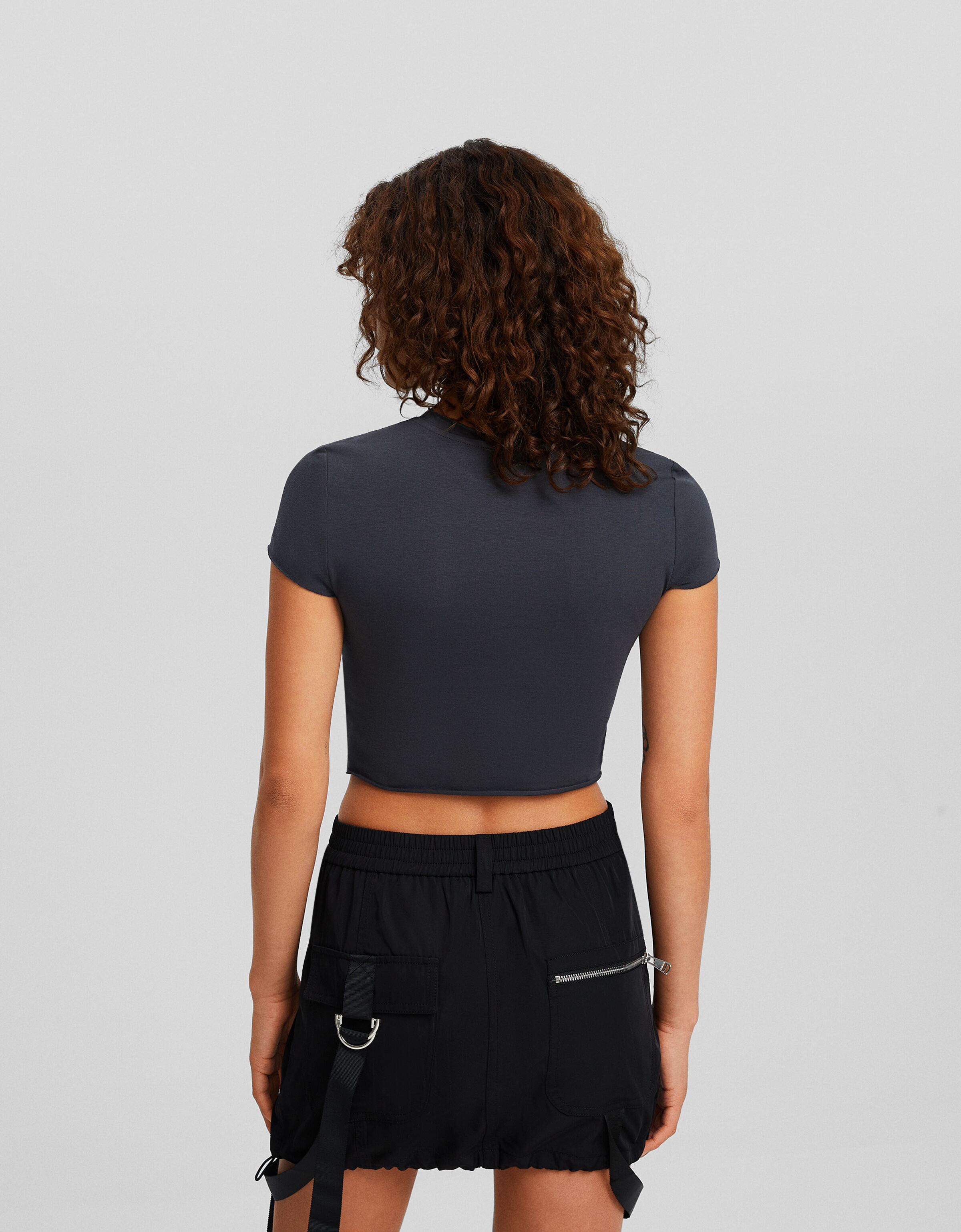 Camiseta manga corta doble capa cortes print