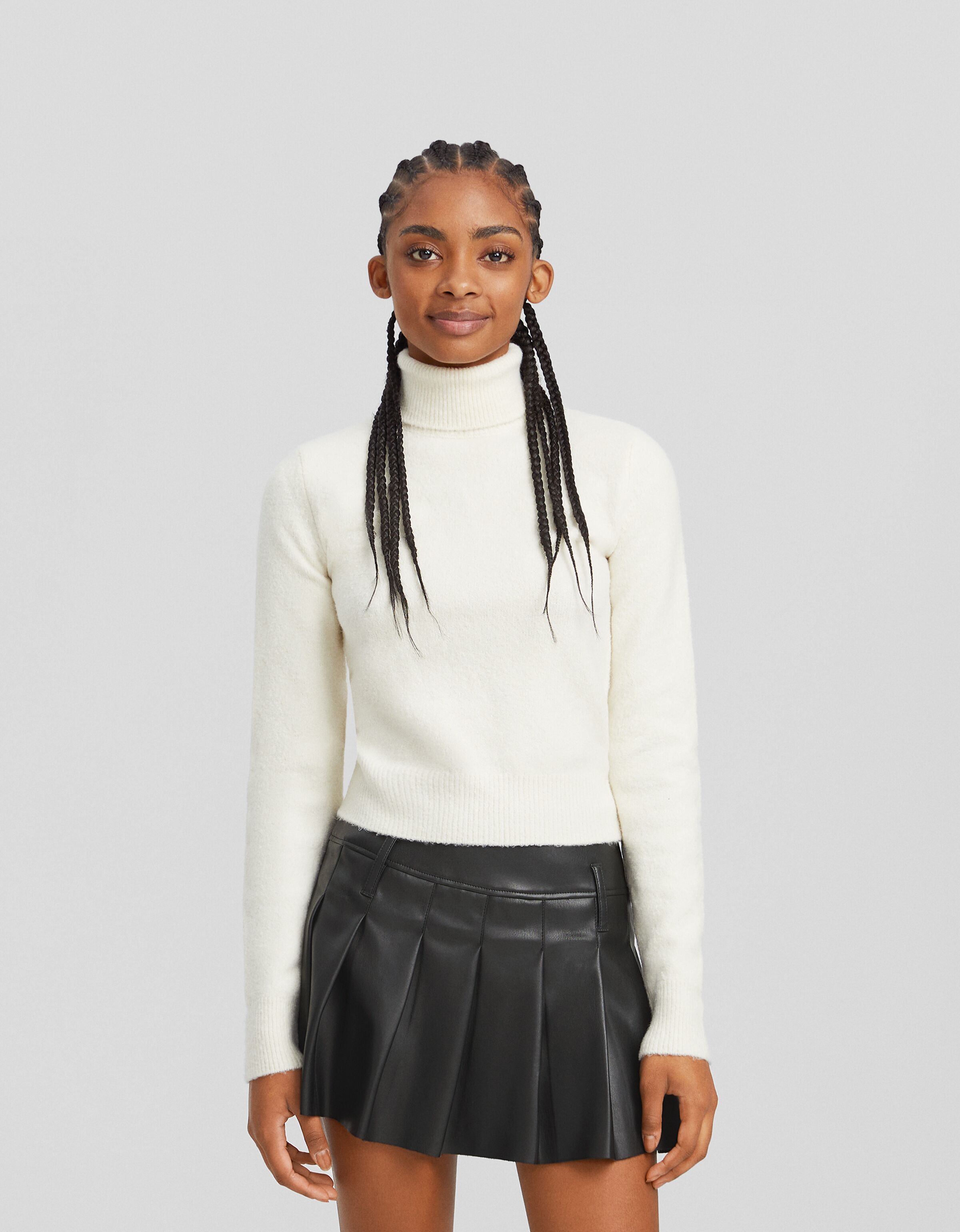 Falda mini tablas efecto piel