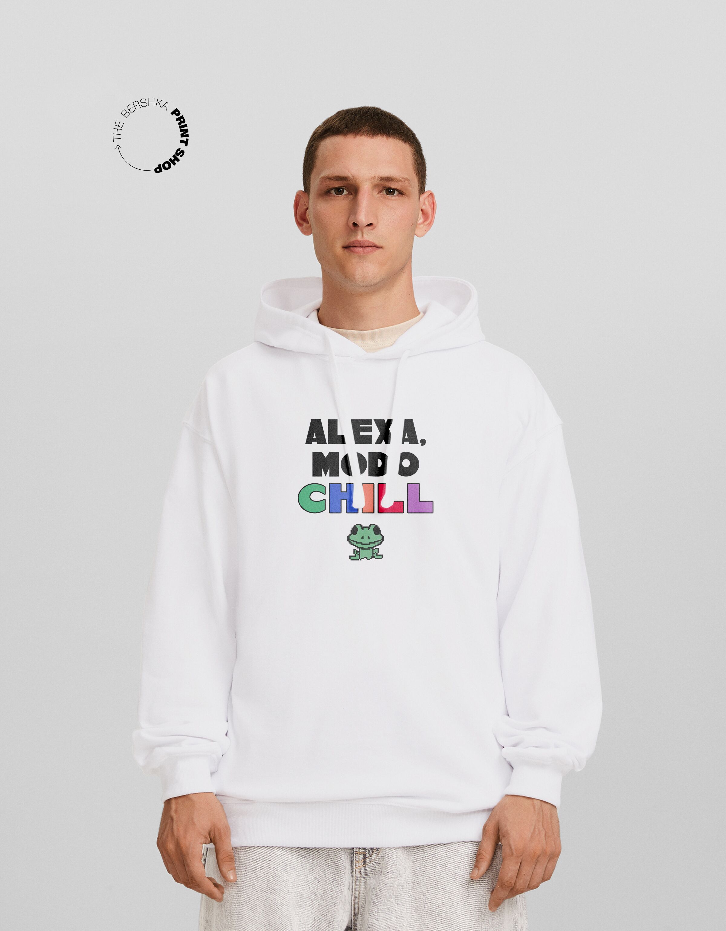 Sudadera Alexa capucha oversize print