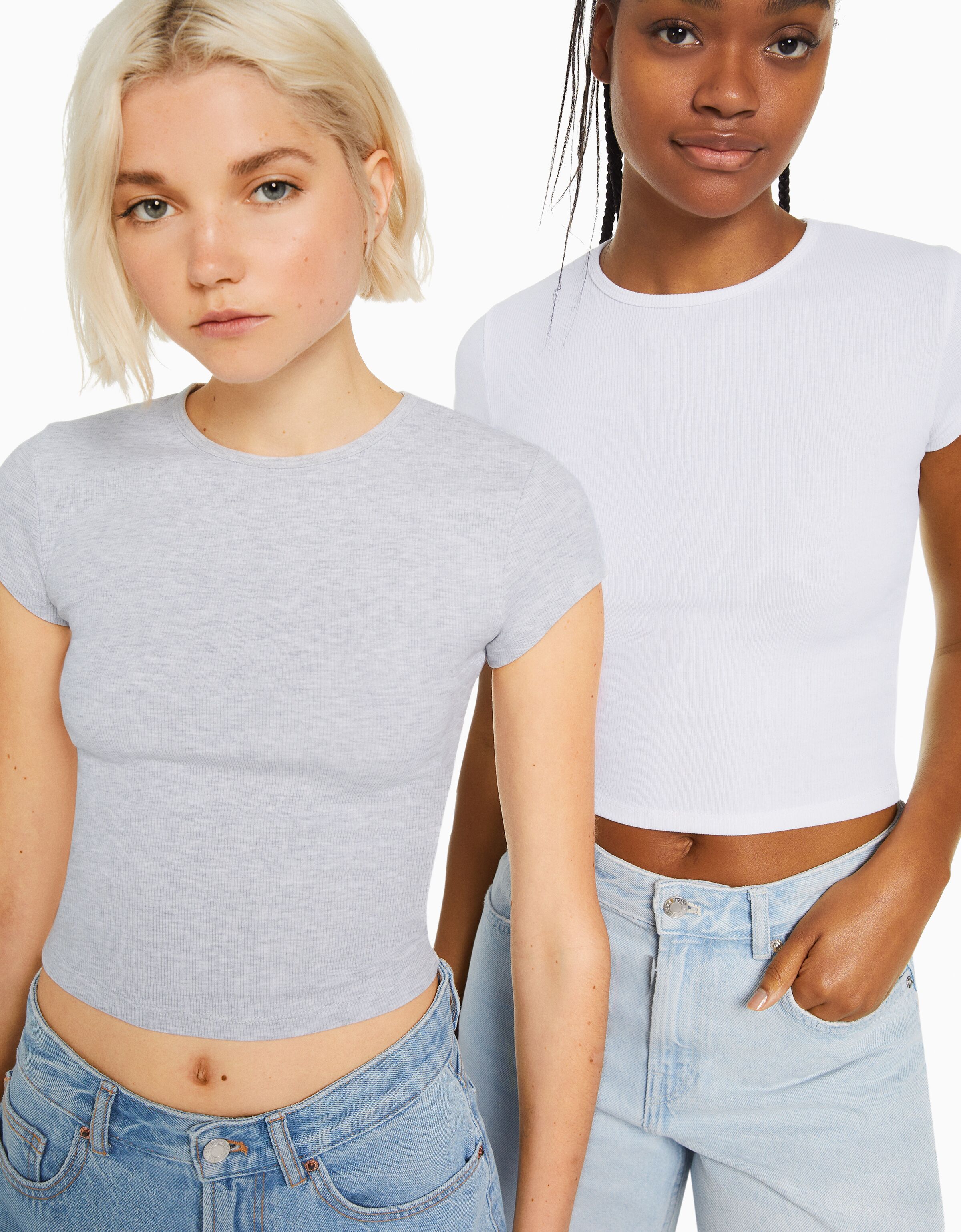 Pack 2 camisetas manga corta rib