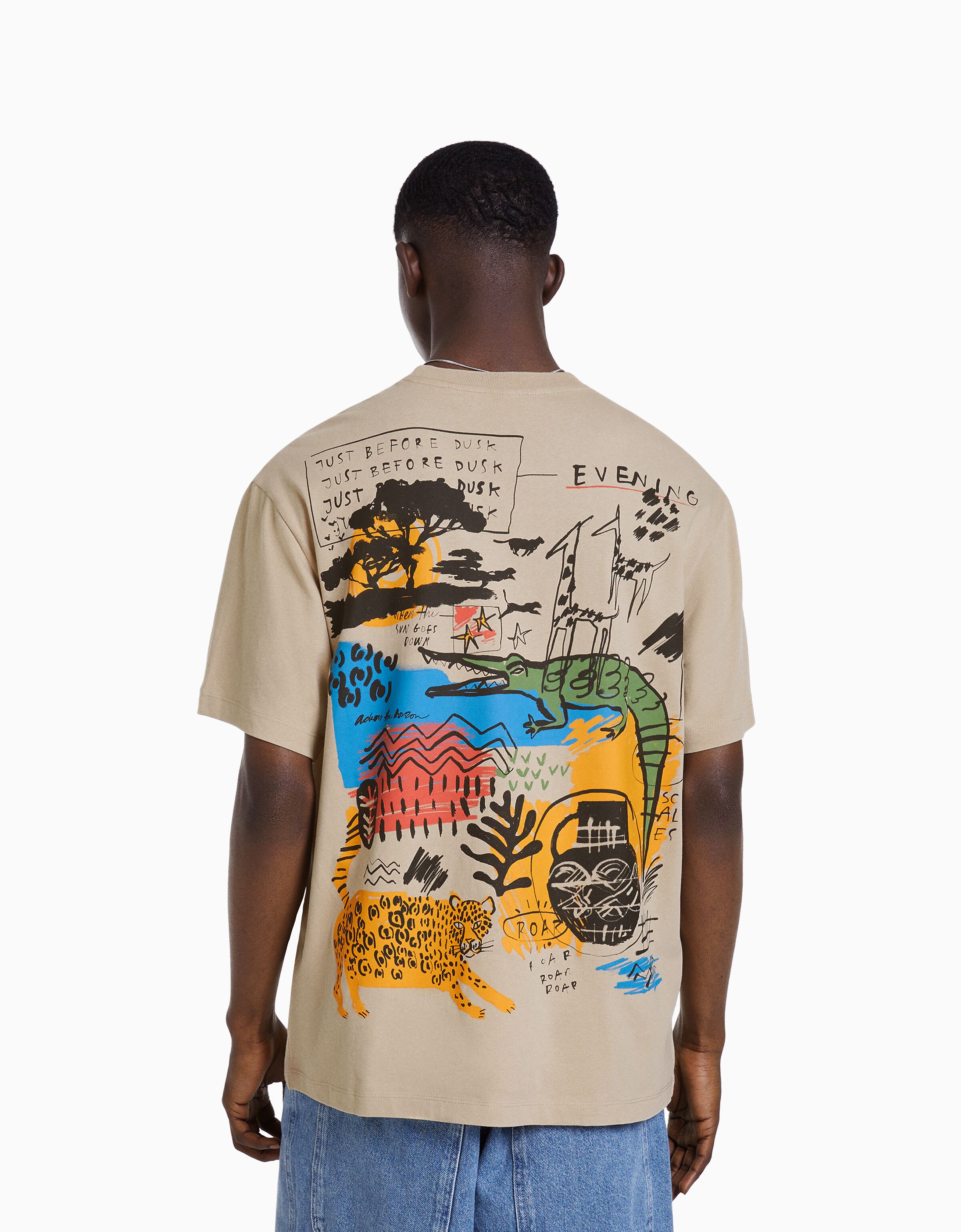 Camiseta manga corta boxy fit print