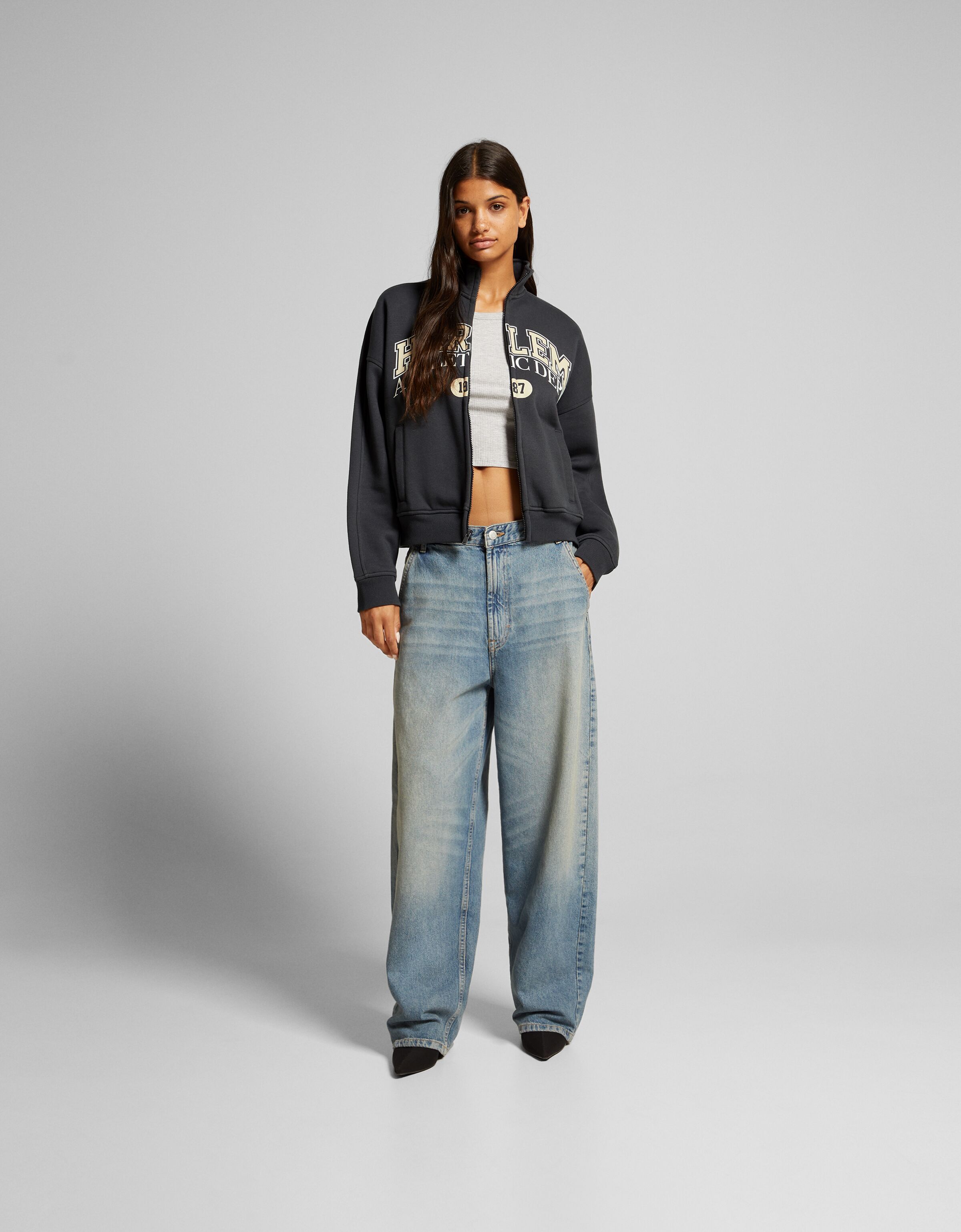 Sudadera cremallera print