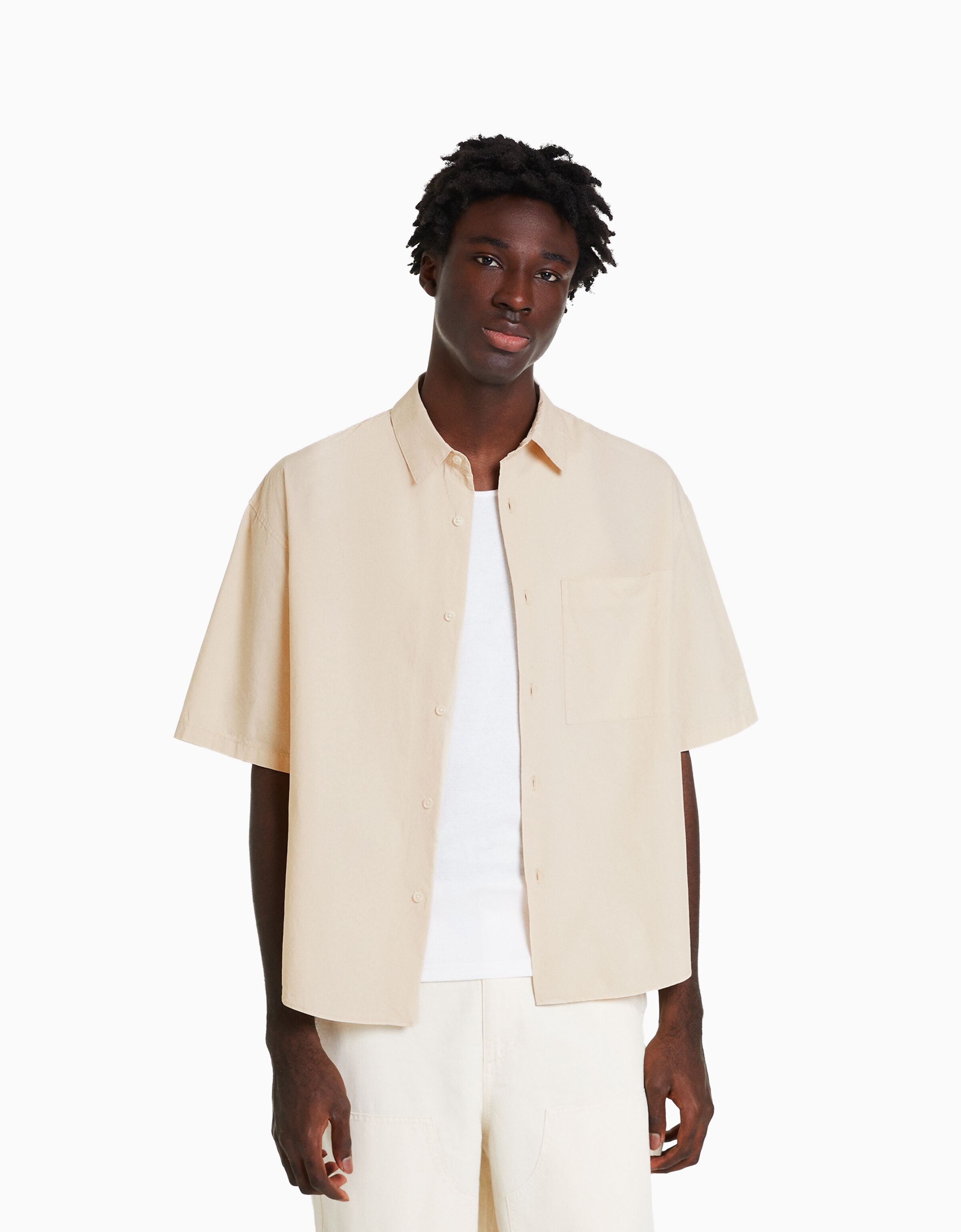 Camisa manga corta popelín