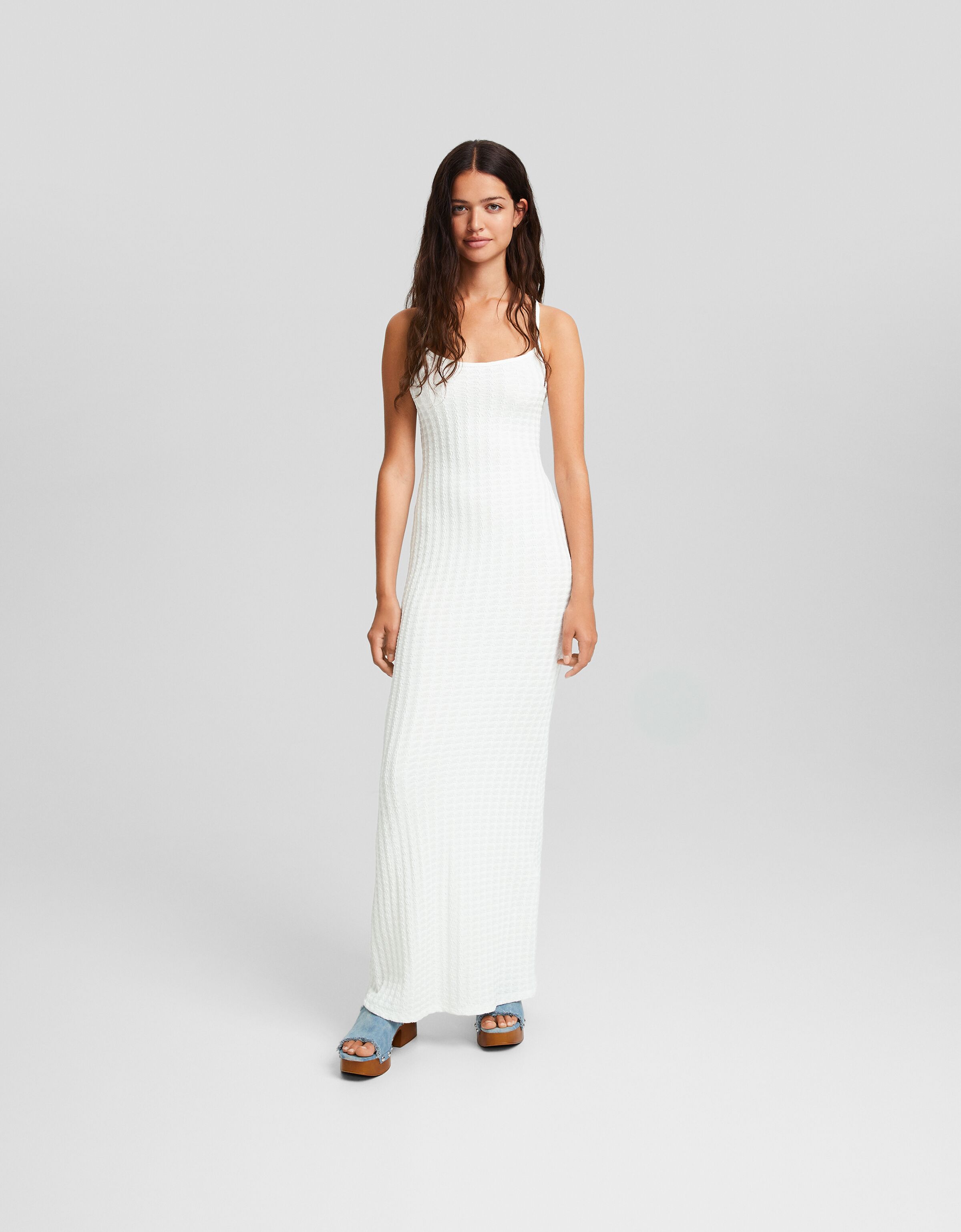 Vestido largo tirantes rústico