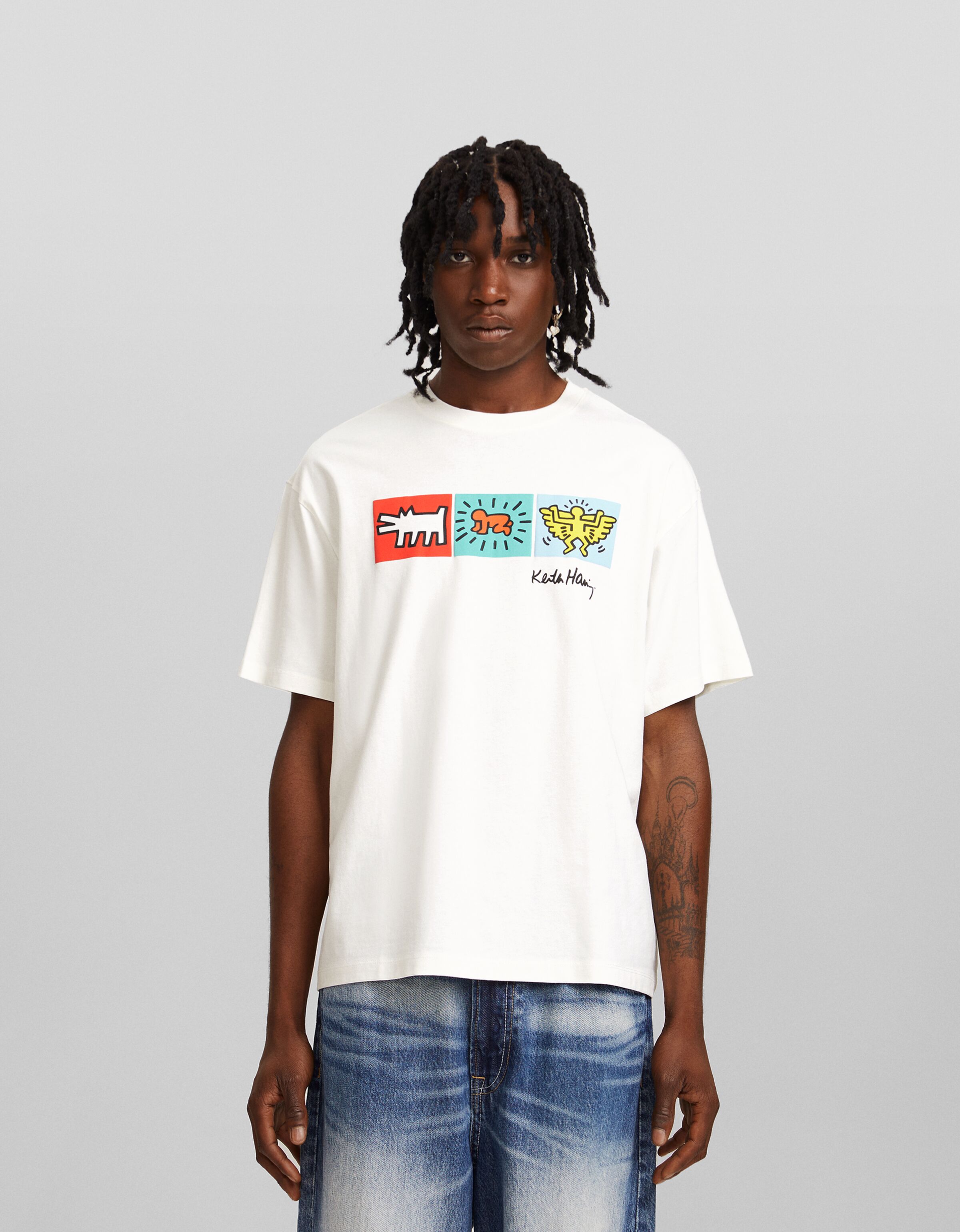 Camiseta Keith Haring manga corta boxy fit print