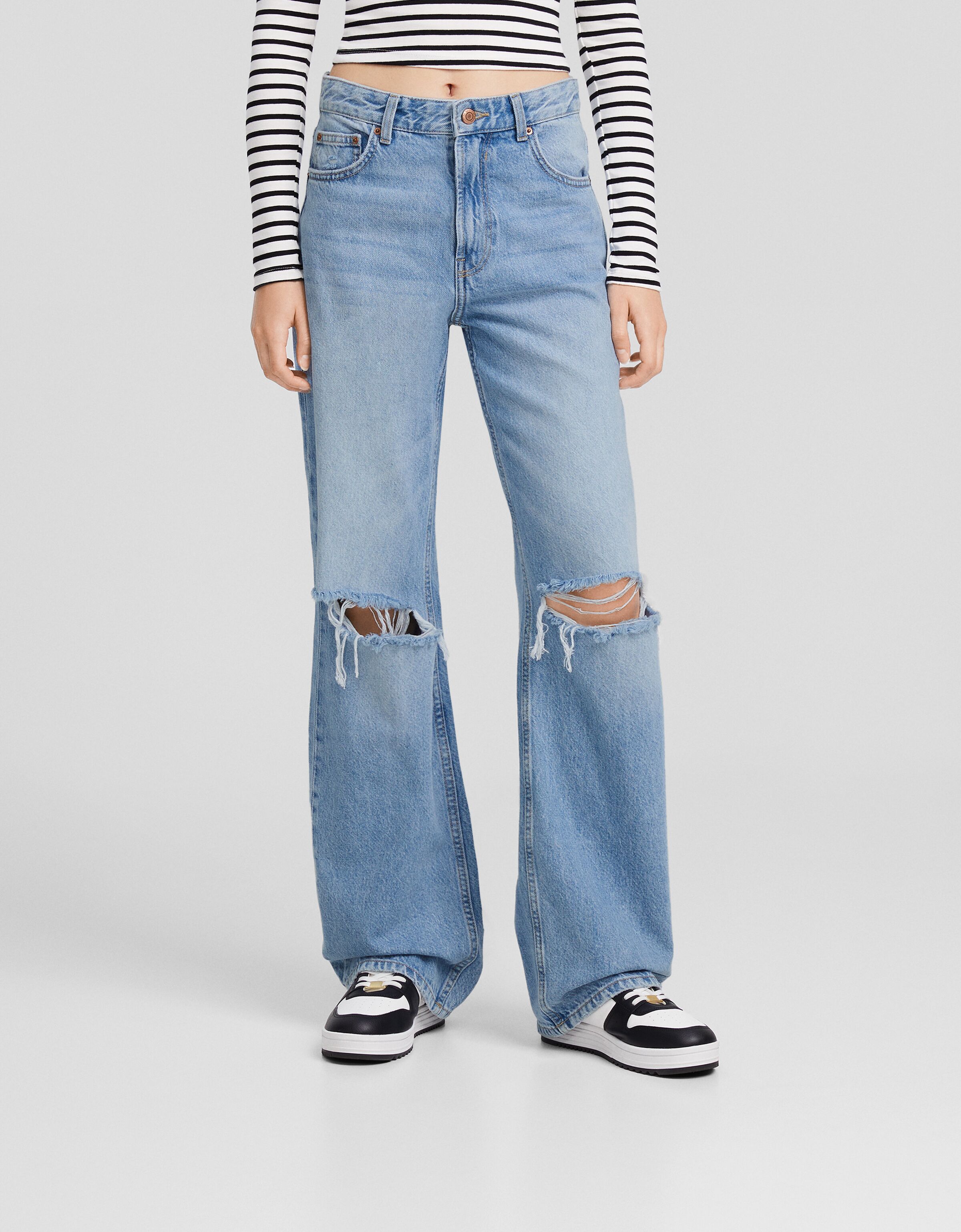 Jeans 90's wide leg rotos