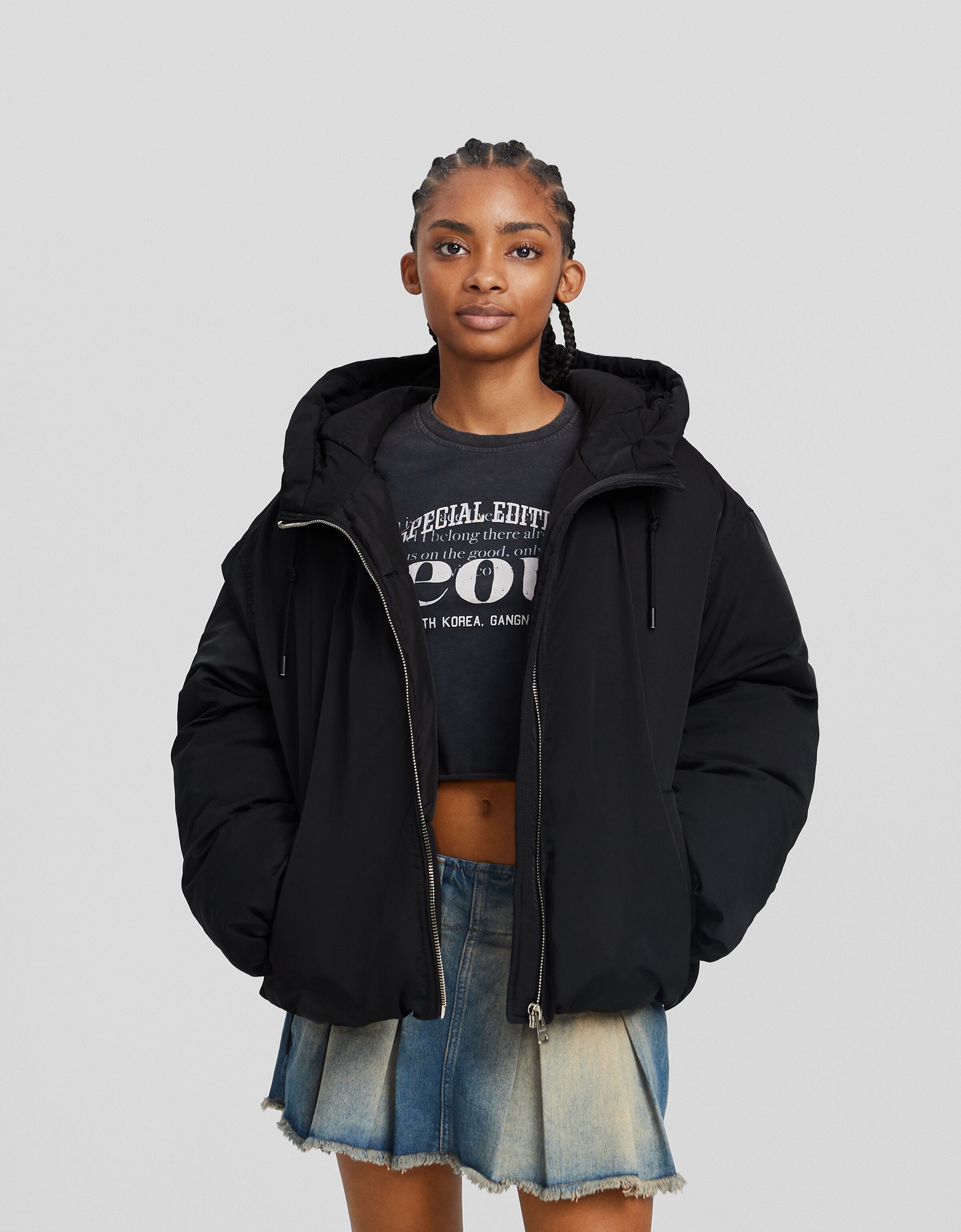 Cazadora acolchada capucha