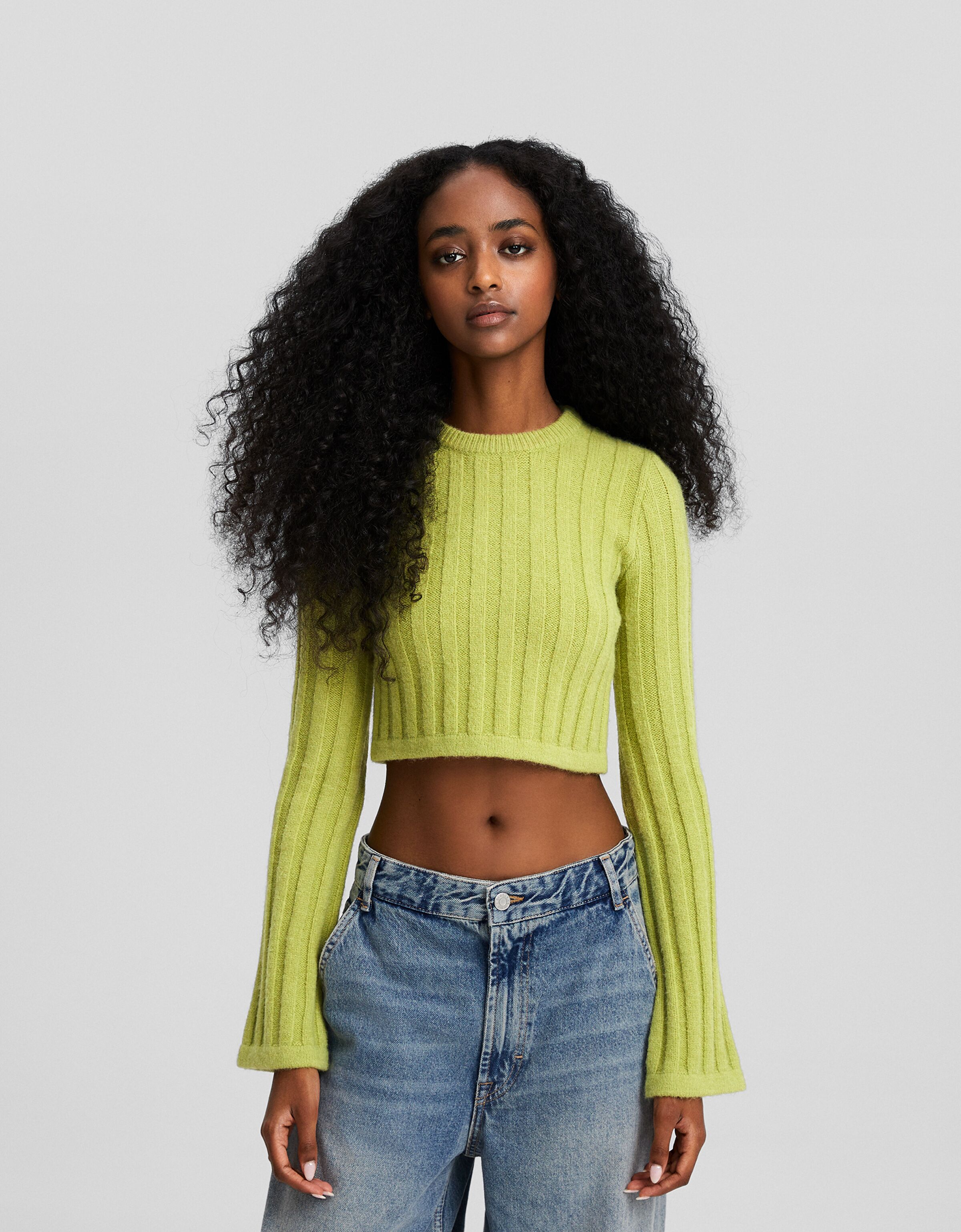 Jersey cropped rib