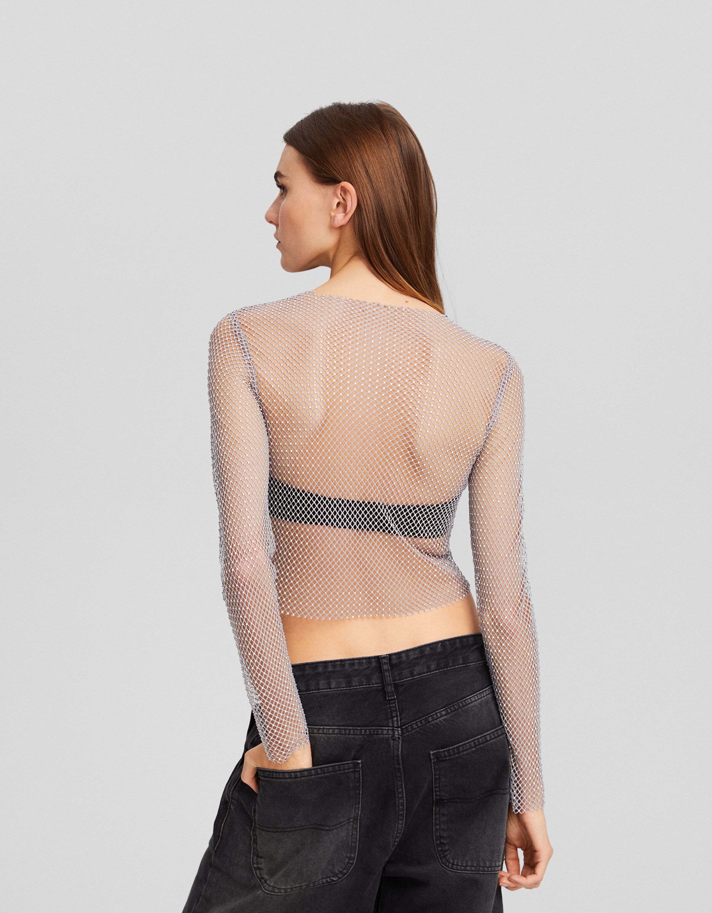 Camiseta manga larga red strass