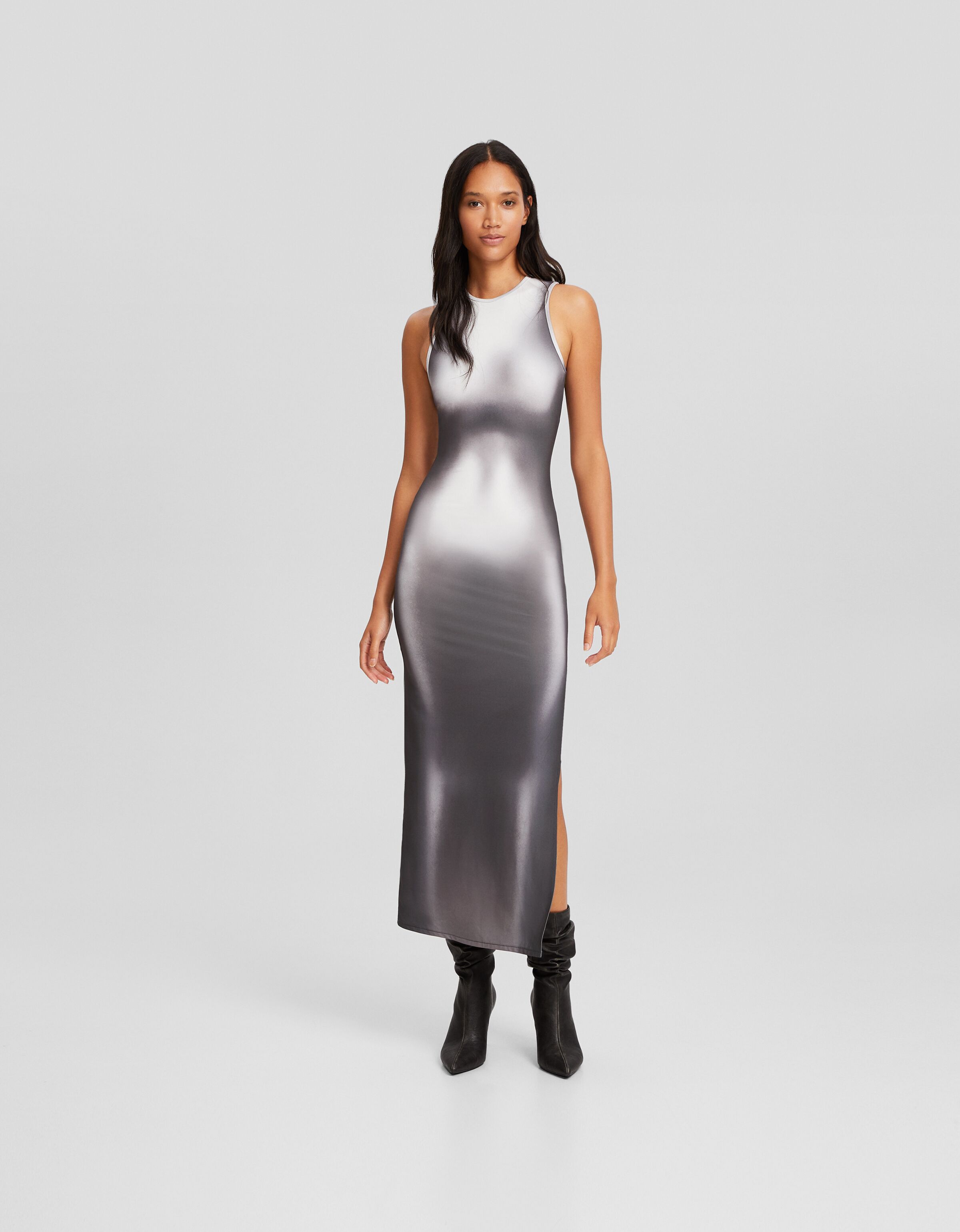 Vestido largo sin mangas print