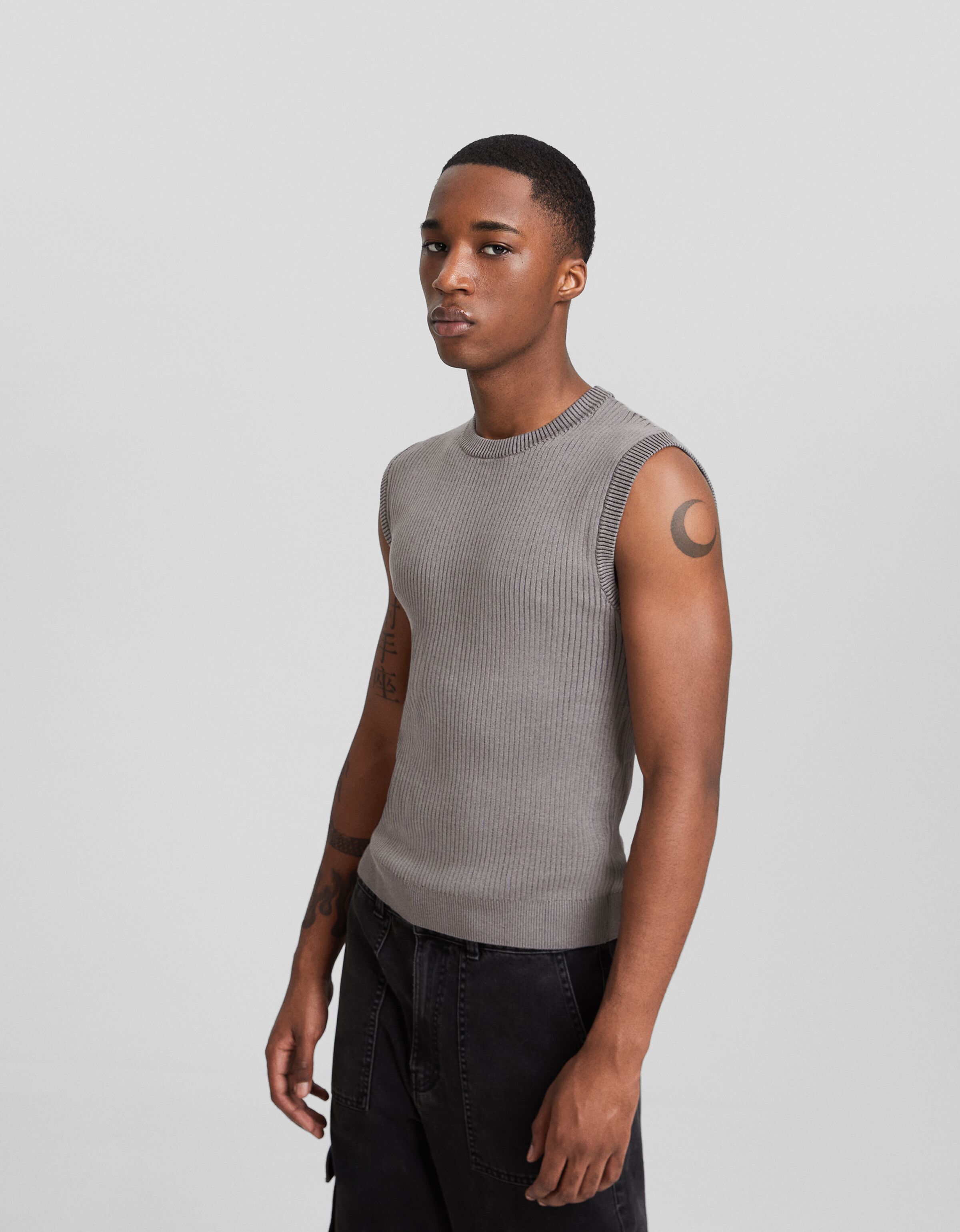 Chaleco cropped punto