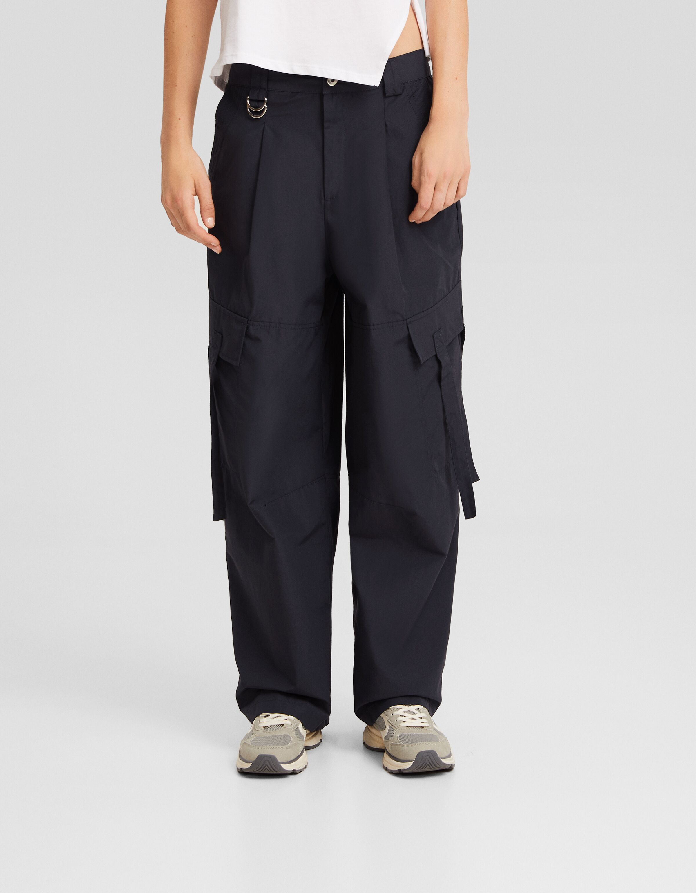 Pantalón balloon con algodón tiras