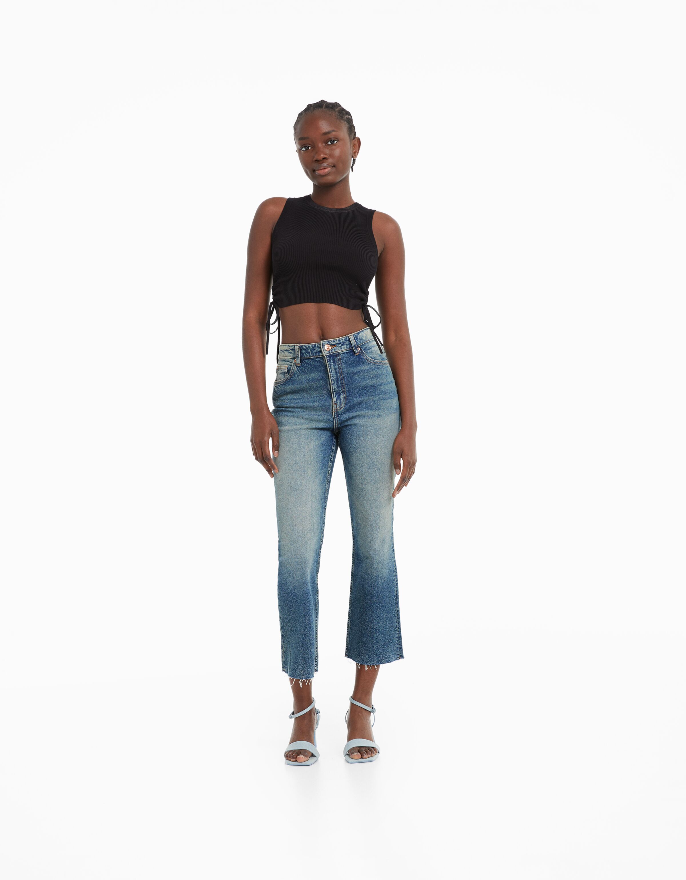 Jeans cropped flare