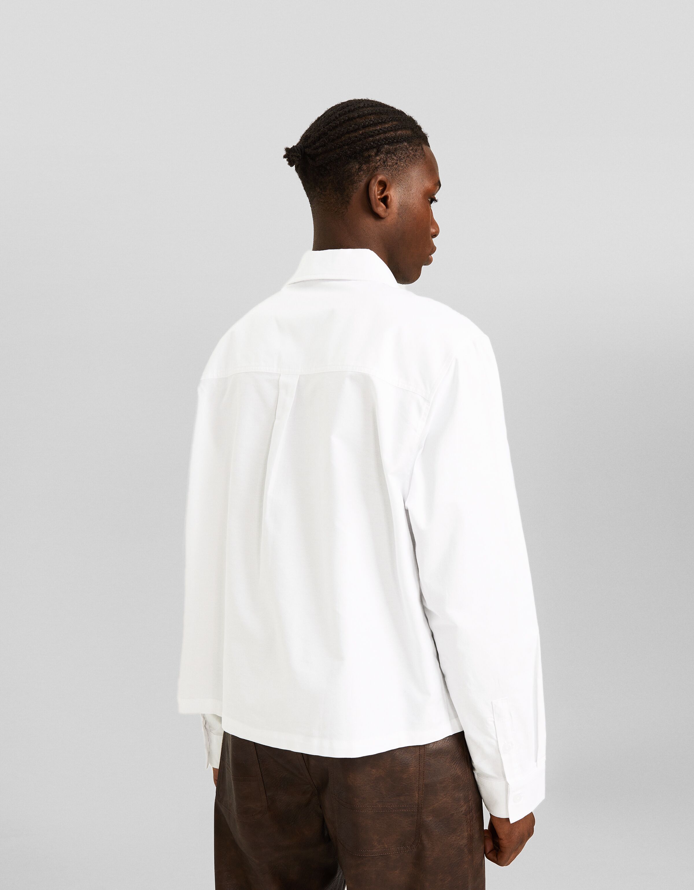 Camisa manga larga cropped oxford