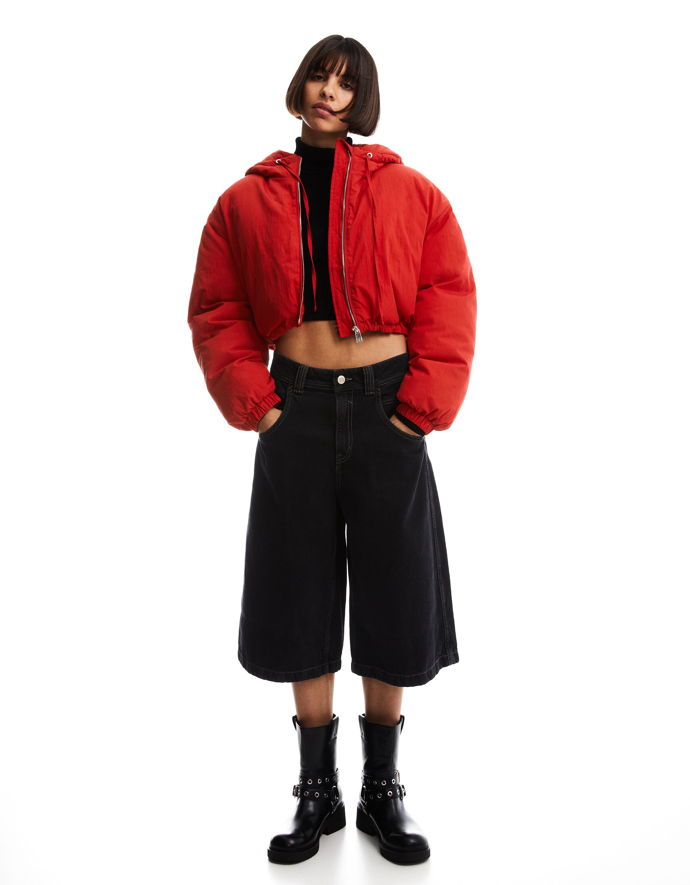 Cazadora acolchada capucha