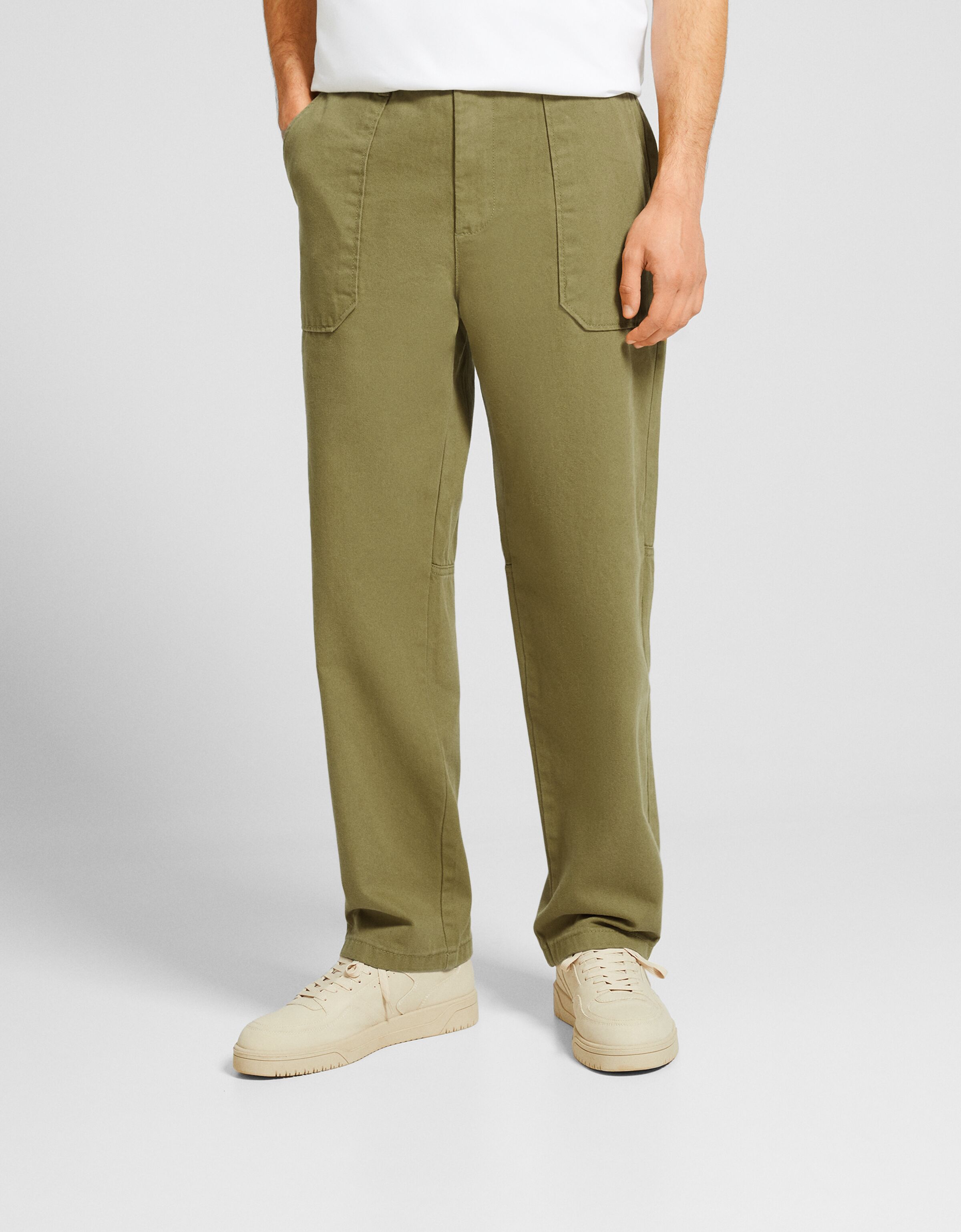 Pantalón algodón detalle bolsillo frontal