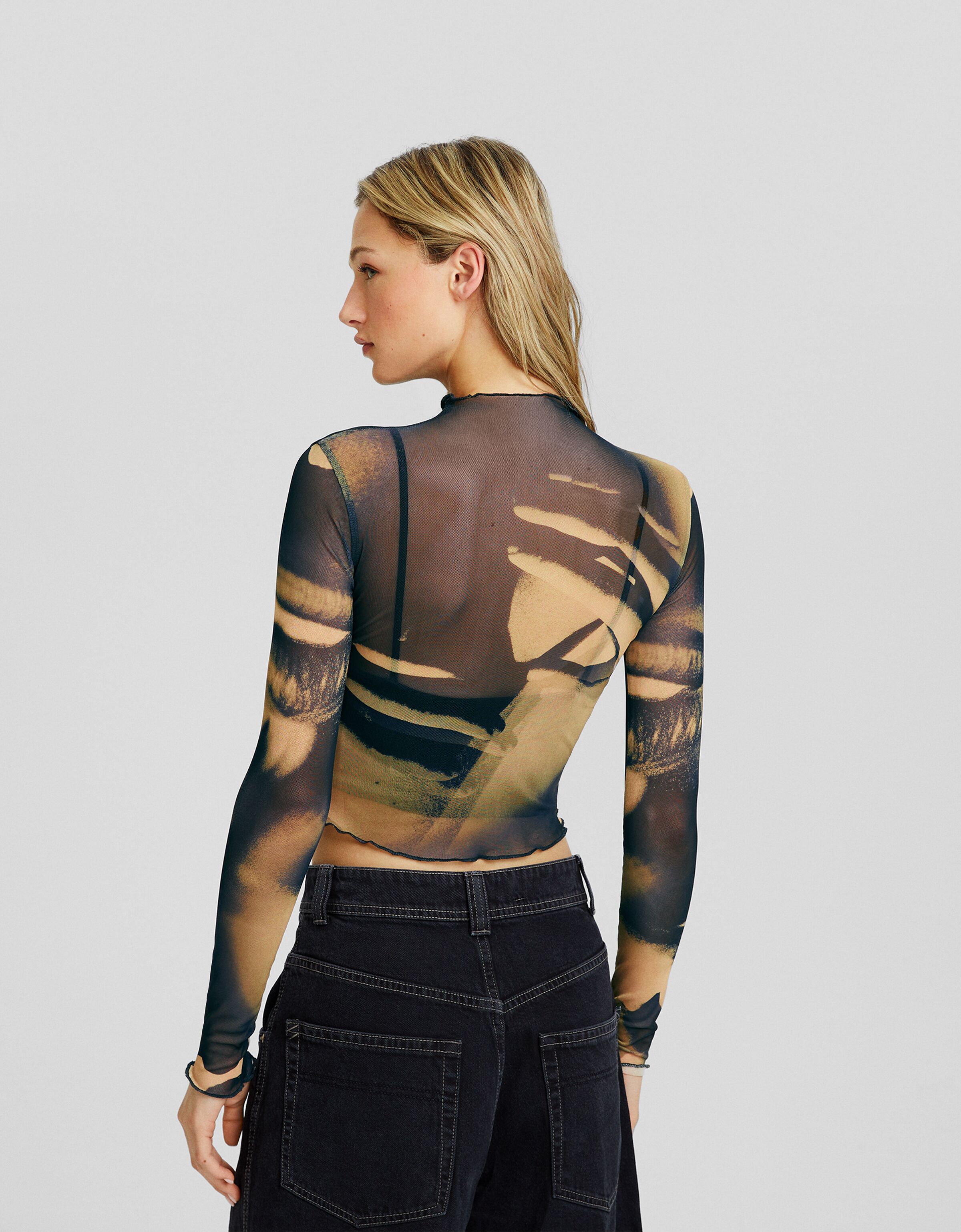 Camiseta manga larga tul