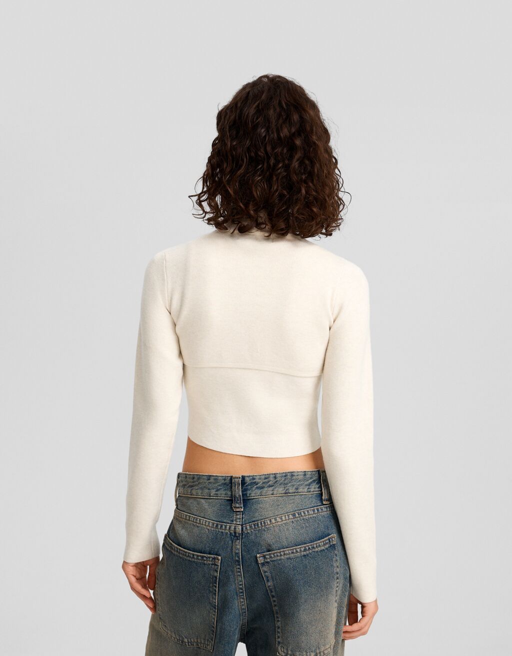 Jersey manguitos cuello subido cropped