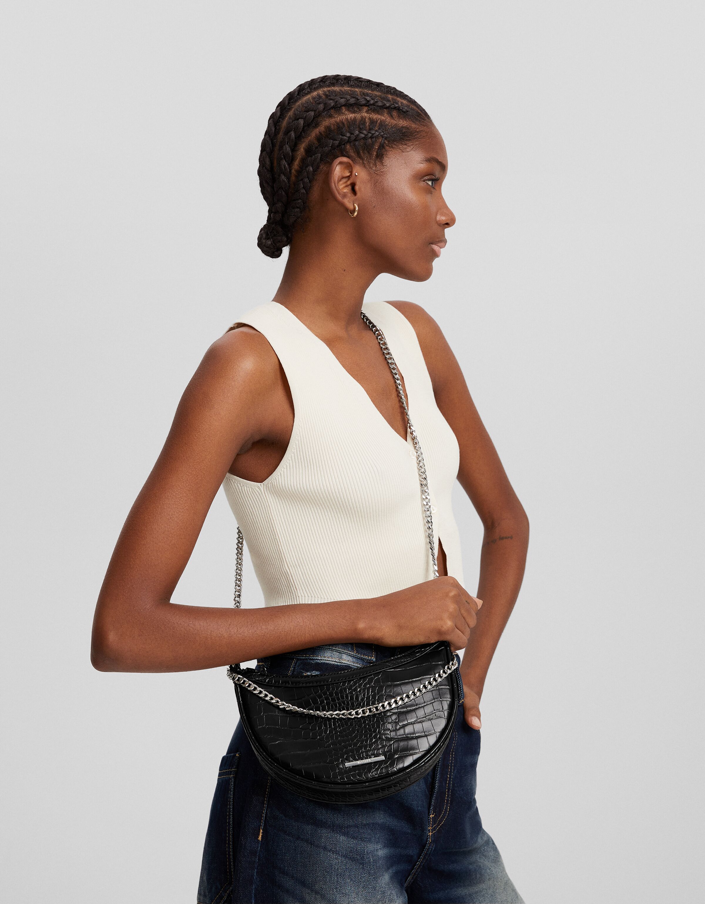 Bolso bandolera multiposición grabado estampado animal