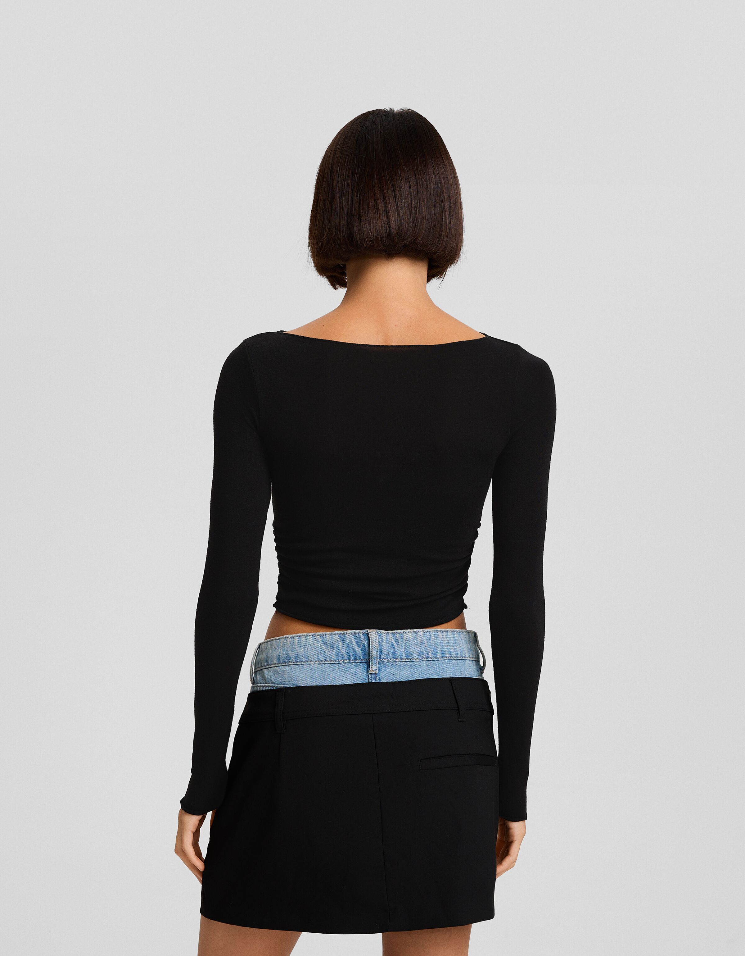 Camiseta manga larga costuras