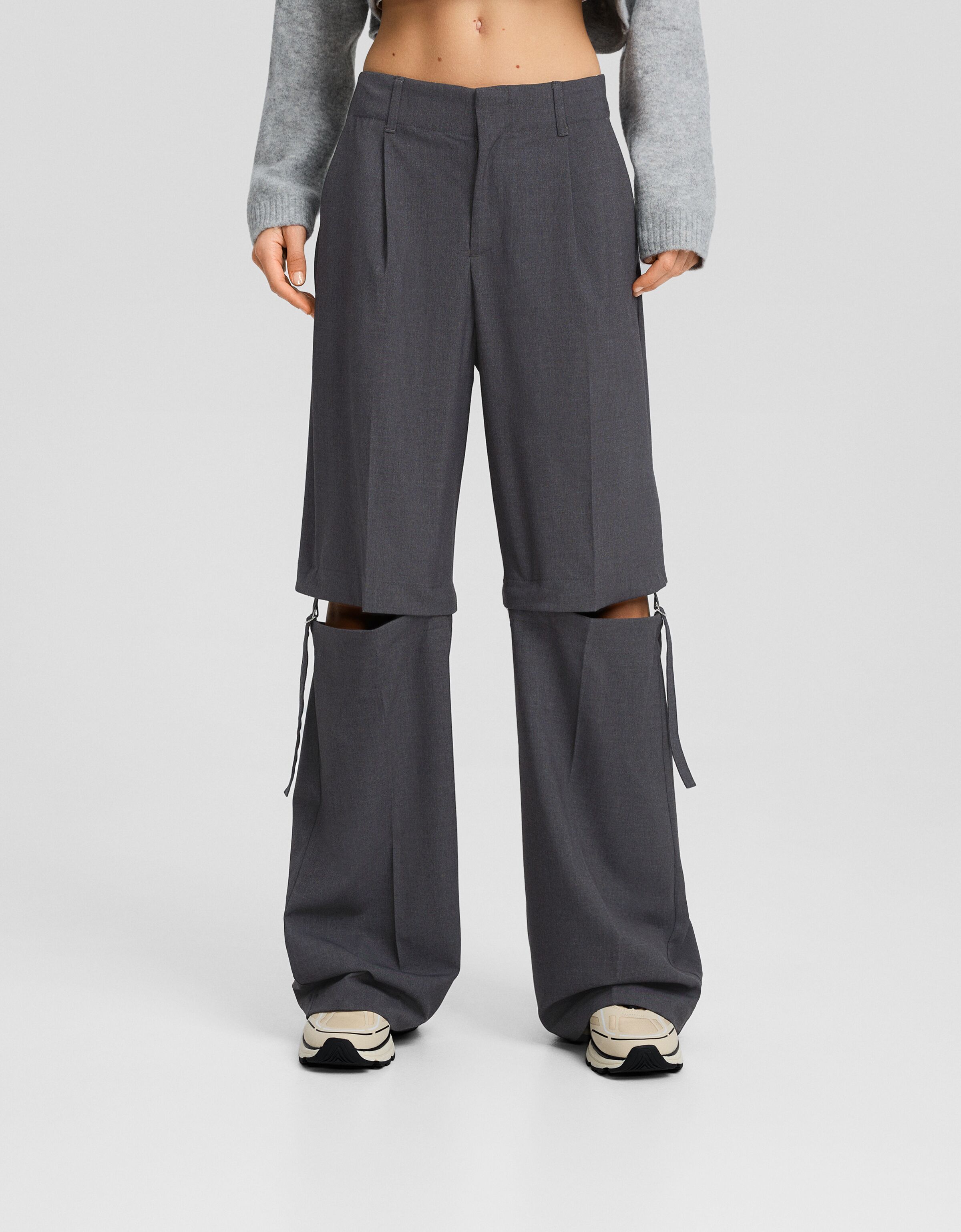 Pantalón wide leg tailoring desmontable