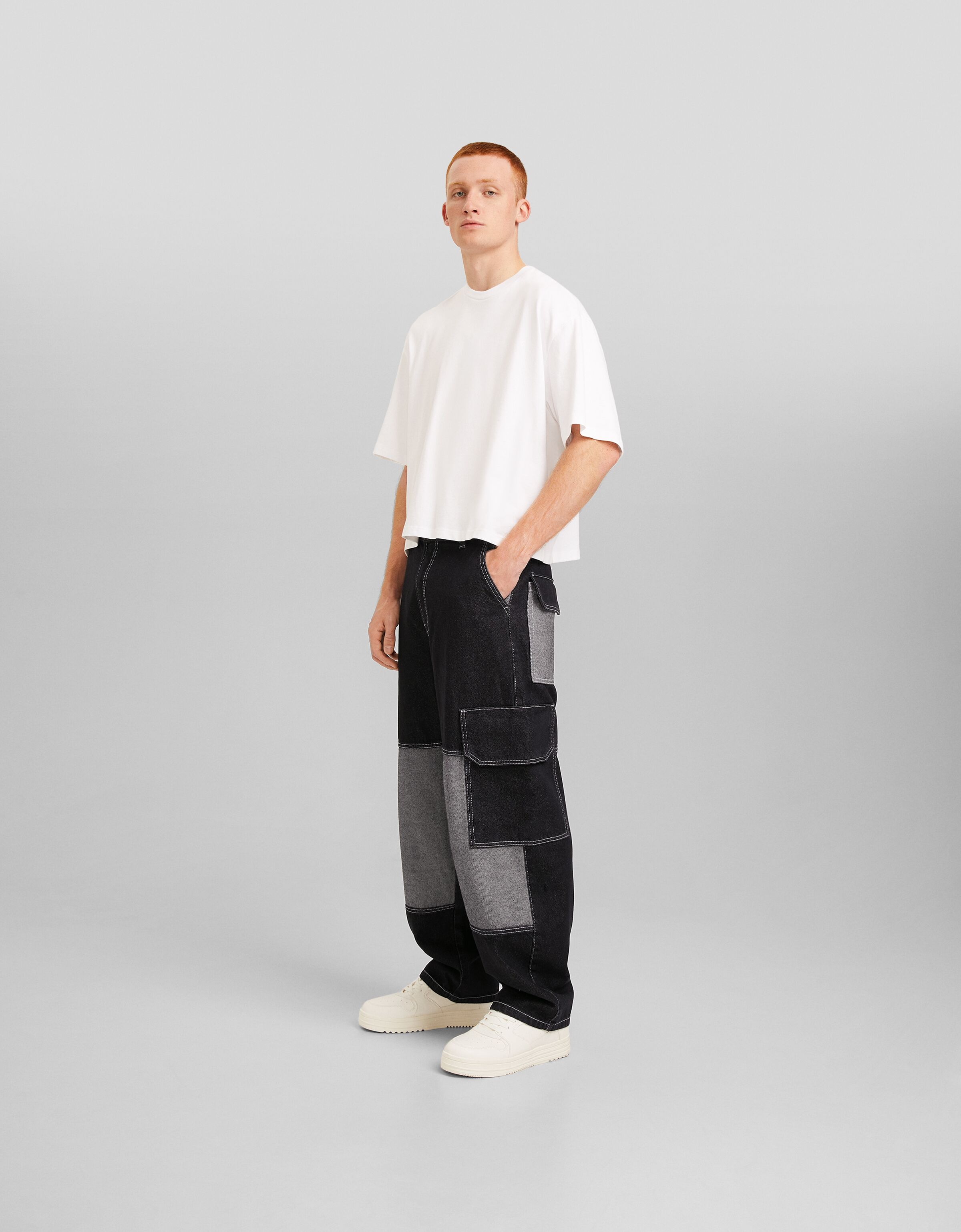 Jeans skater cargo color block