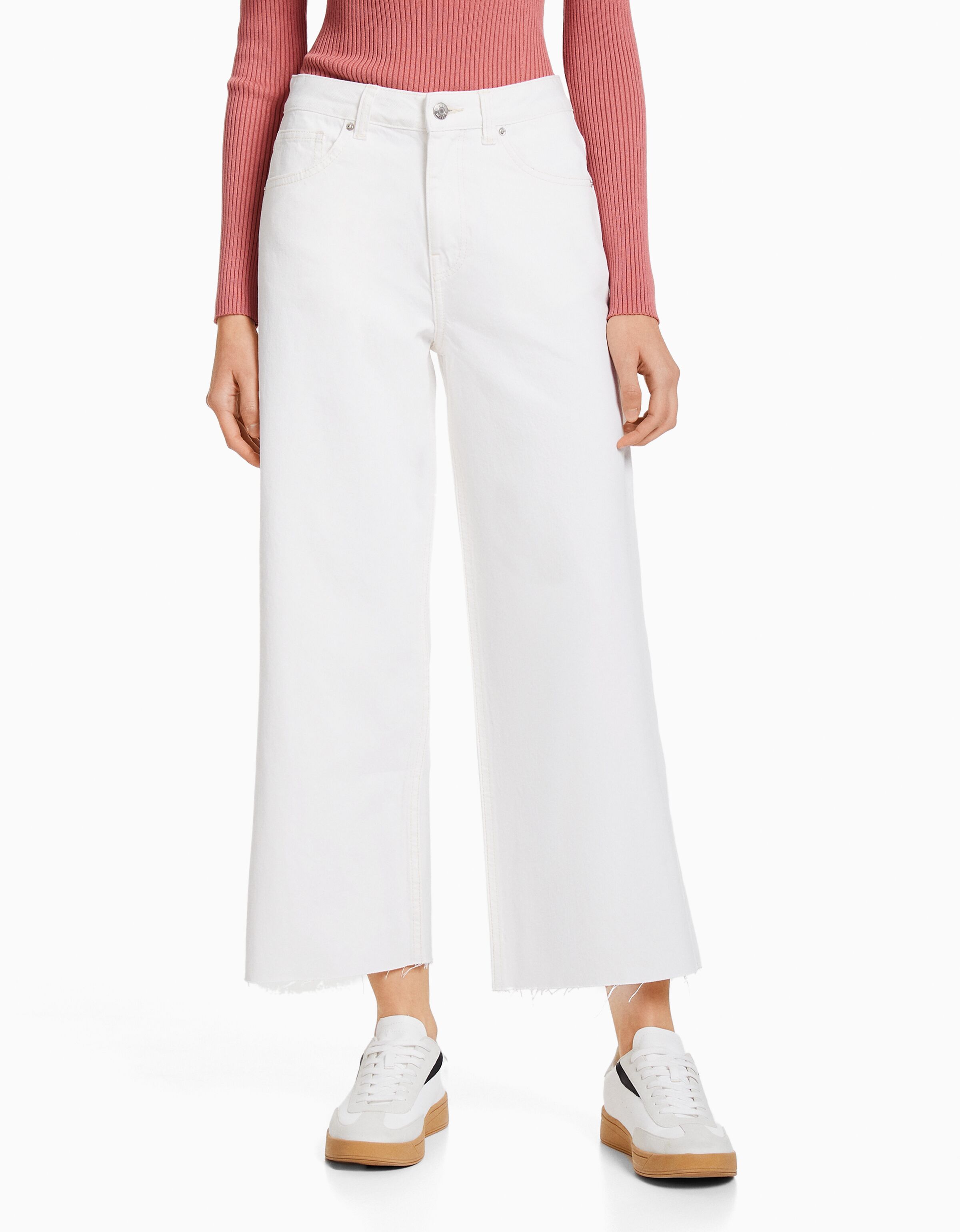 Jeans wide leg cropped